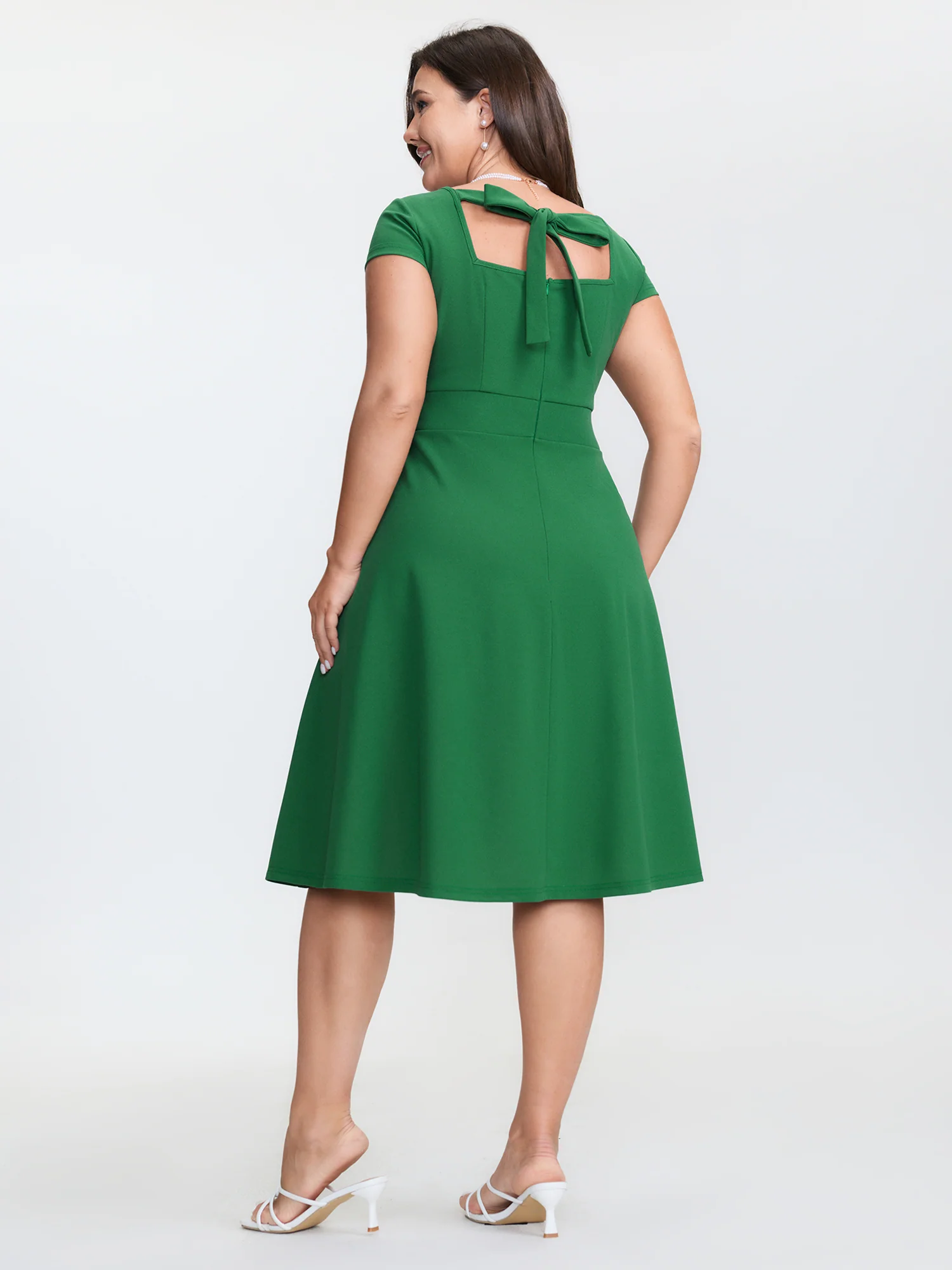 Retro Twist Front Back-Tie Mini Dress - Image 5