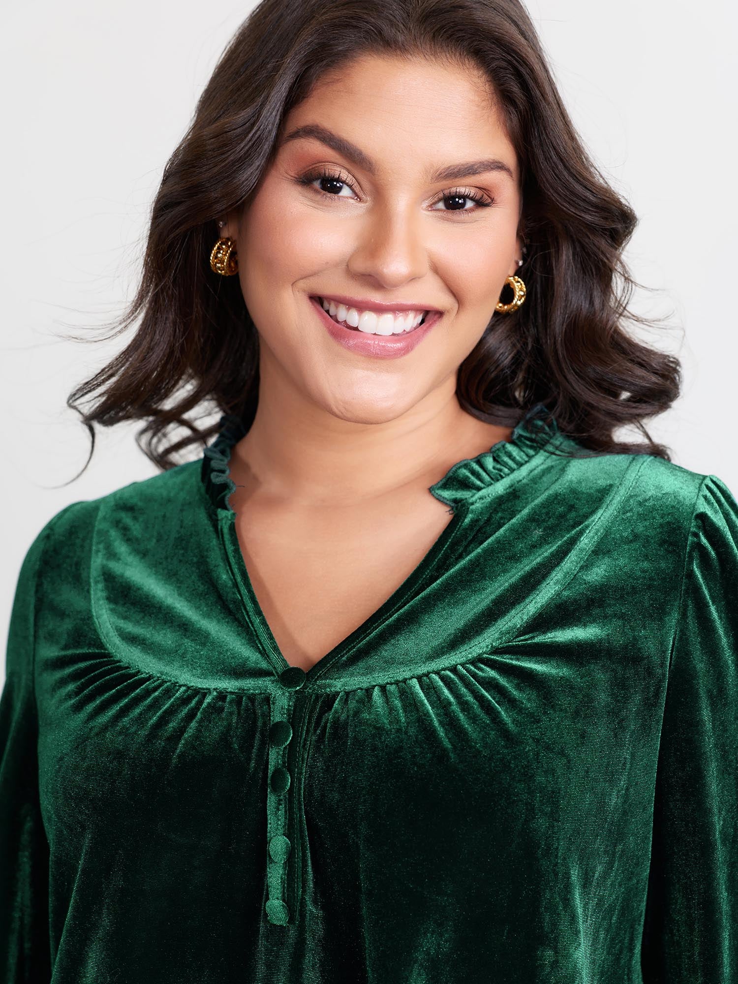 Retro Velvet A-Line Knit Top - Image 2