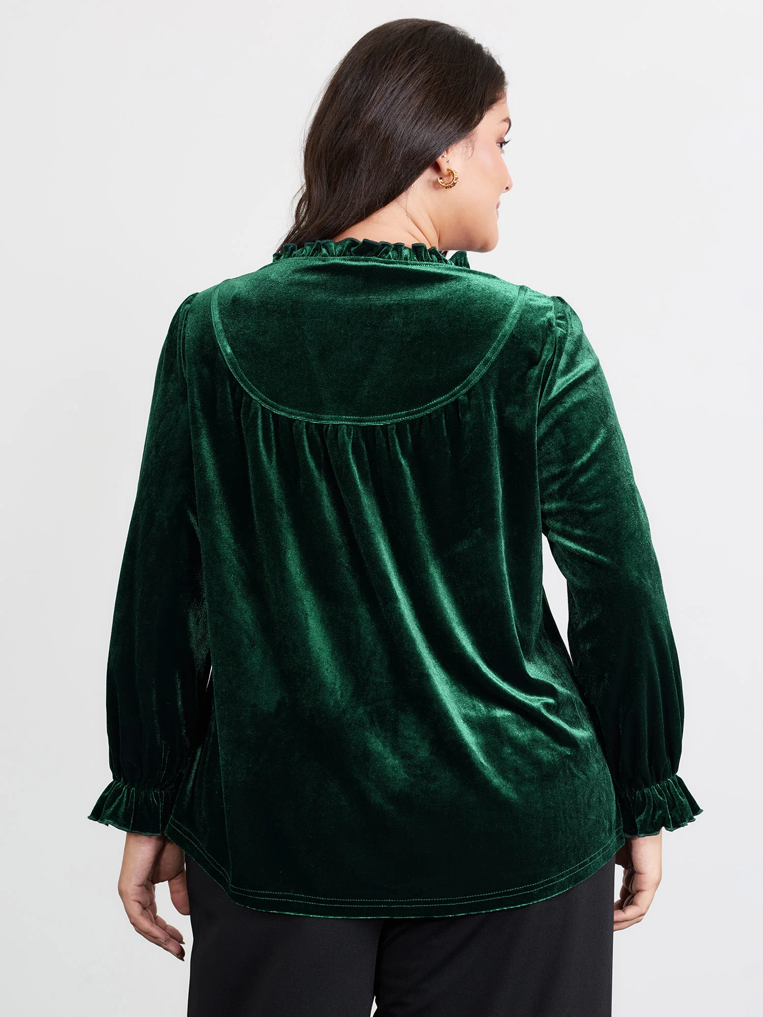 Retro Velvet A-Line Knit Top - Image 4