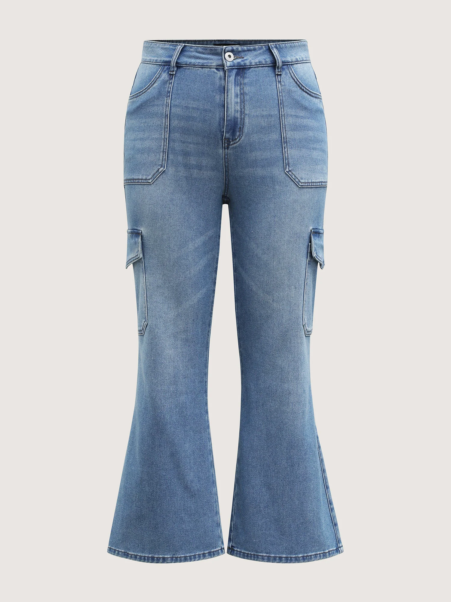 Retro Wash Flared Hem Jeans - Image 8