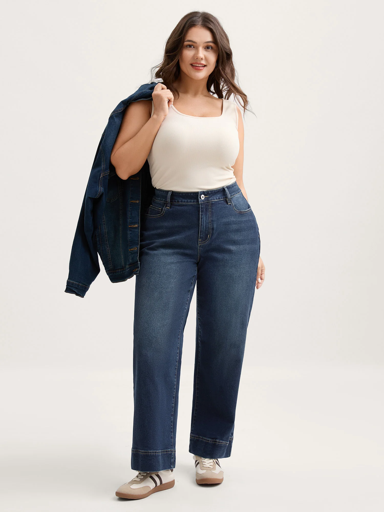 Pull-On High Waist Wide-Leg Jeans - Image 2