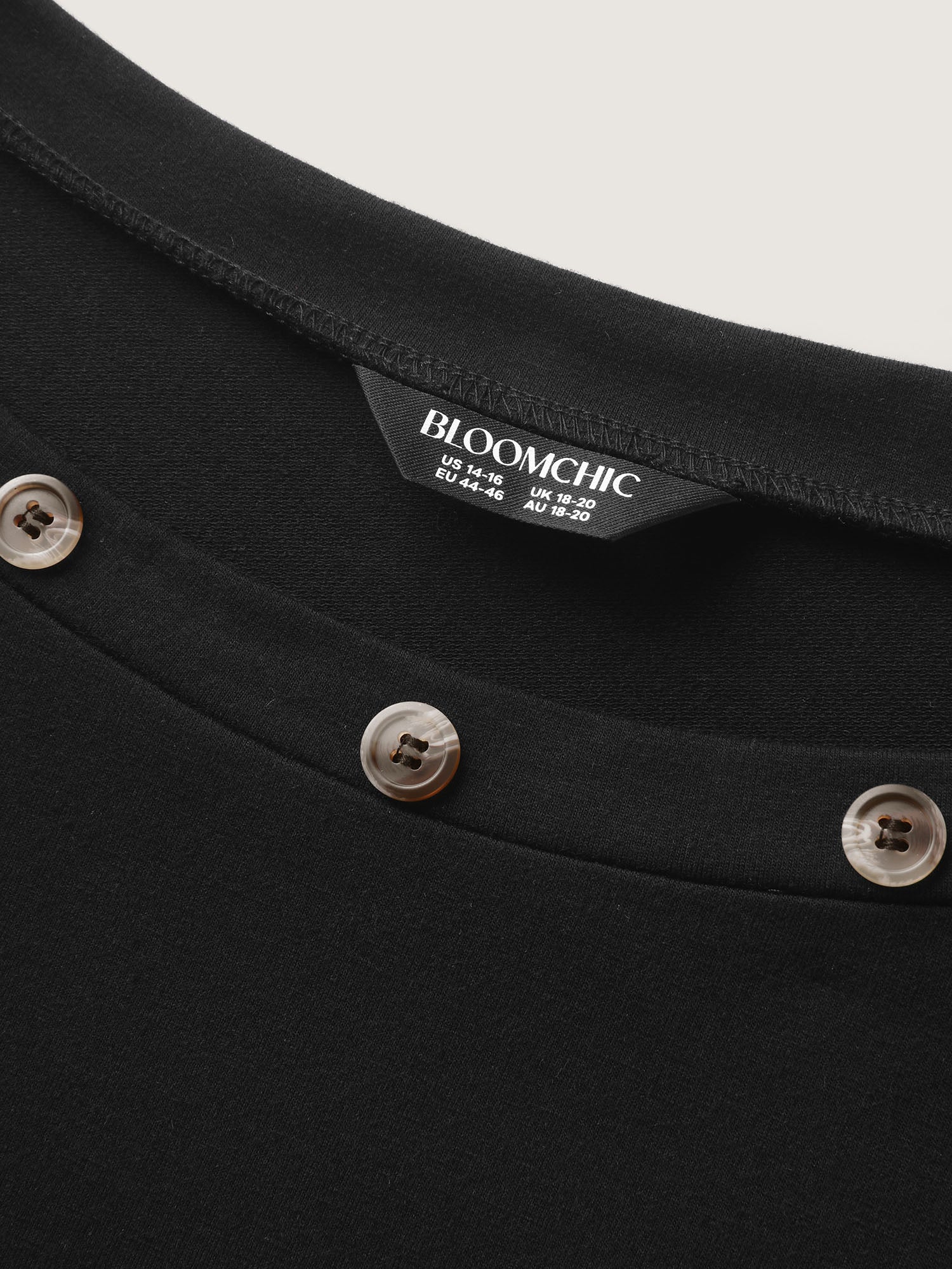 Reversible Off-Shoulder Button Neck Sweatshirt - Image 6