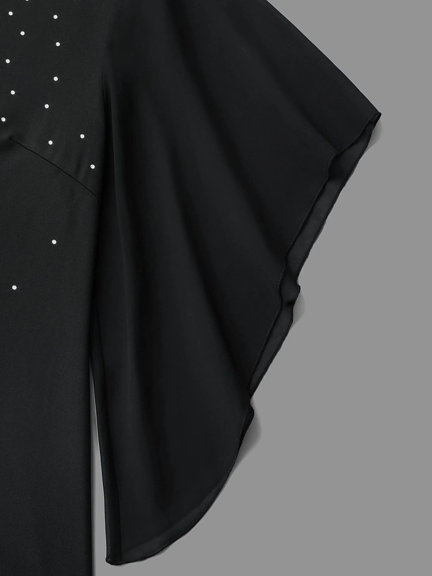 Rhinestone Ruffle Sleeve Mesh Patchwork Dress - Image 6
