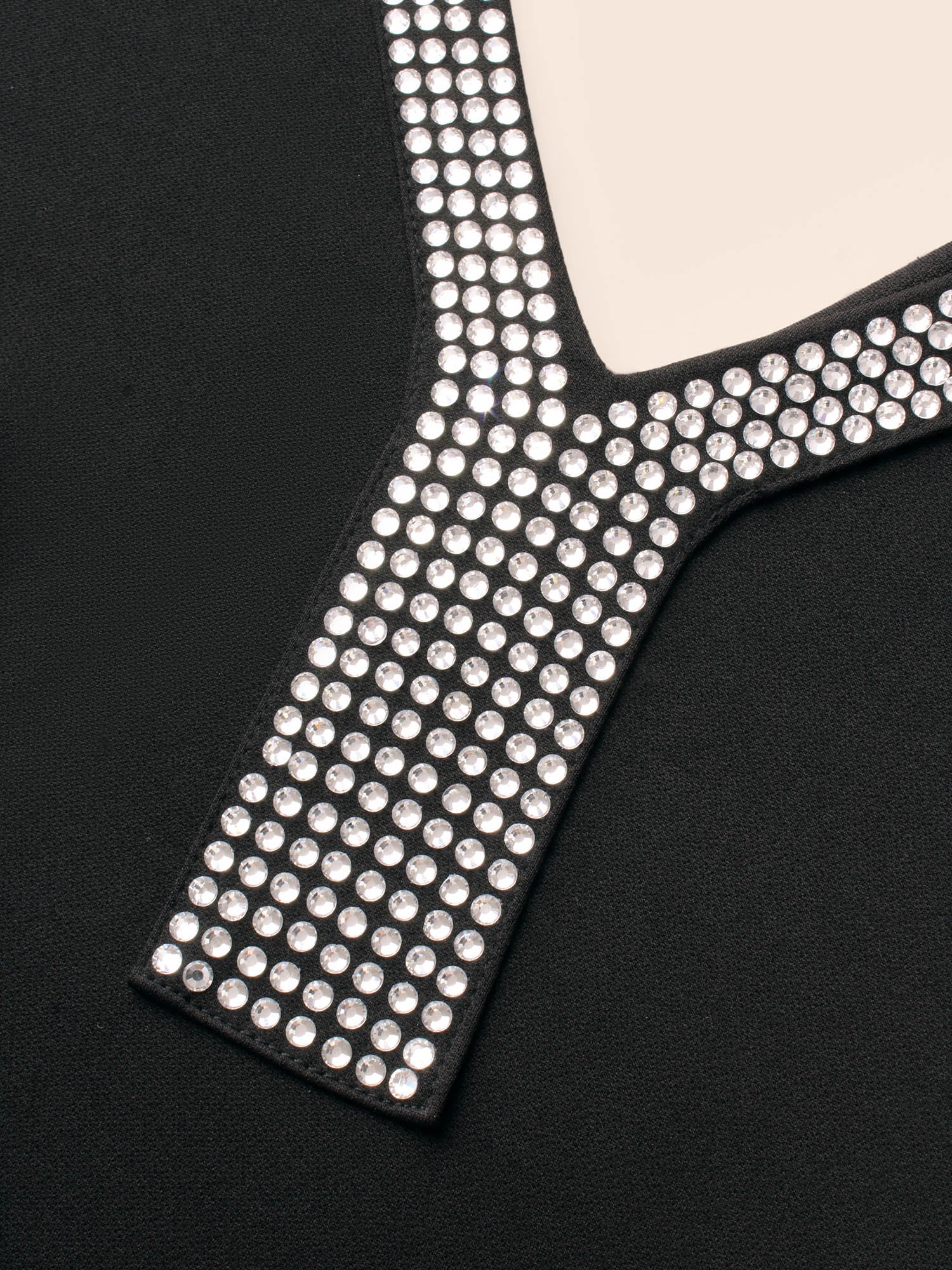 Rhinestone V Neck Split Hem Dress - Image 5