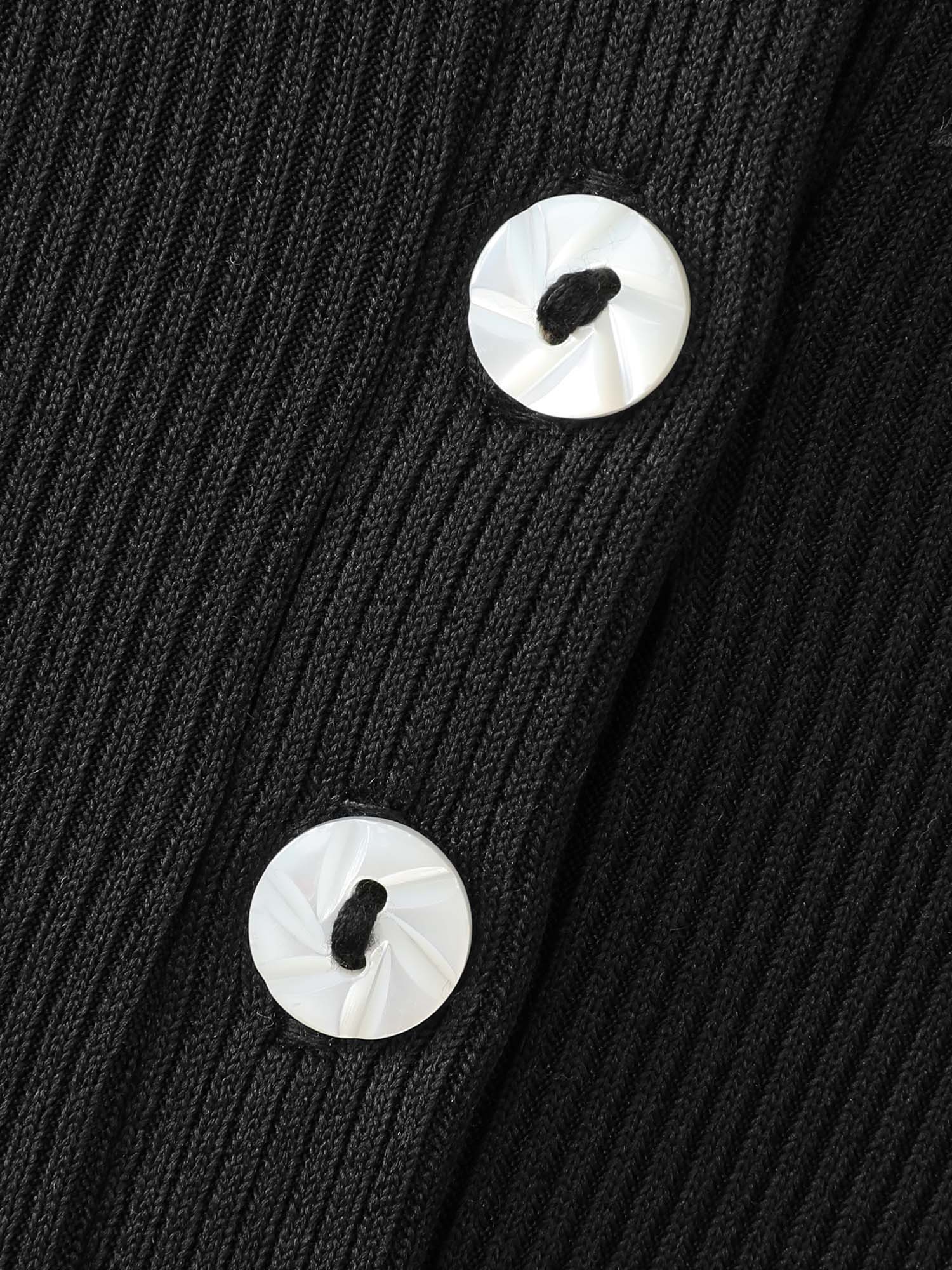 Ribbed Button Placket Pockets Midi Dress - Image 7