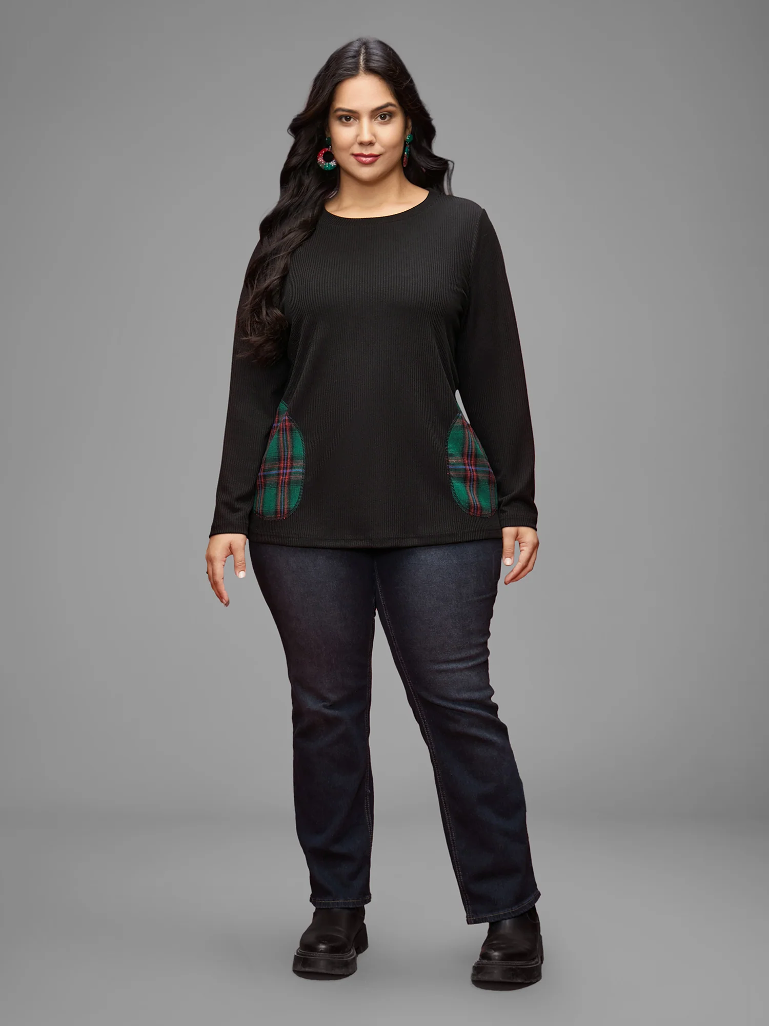 Ribbed Contrast Pocket Slim-Fit Tee - Image 2