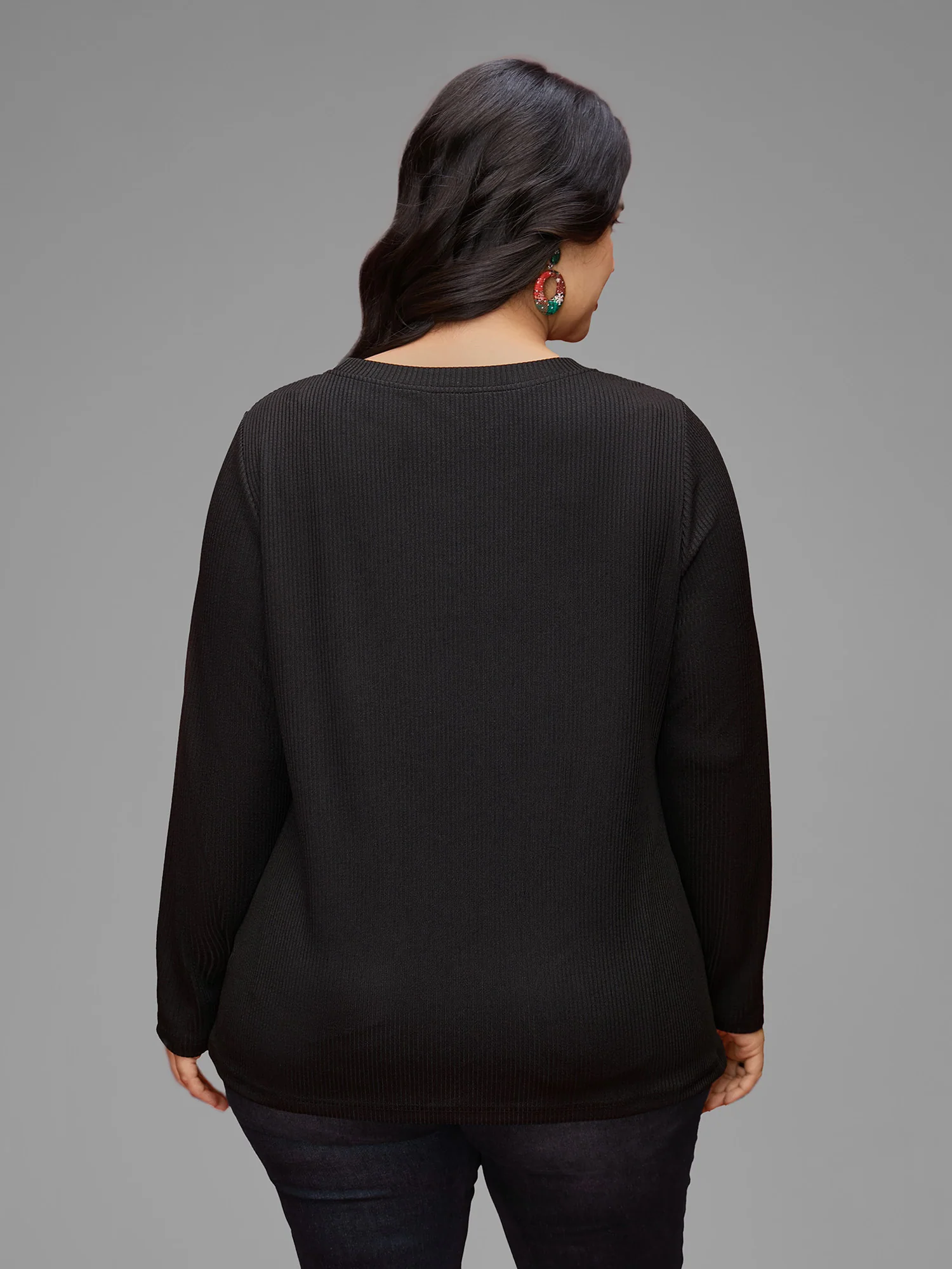 Ribbed Contrast Pocket Slim-Fit Tee - Image 5