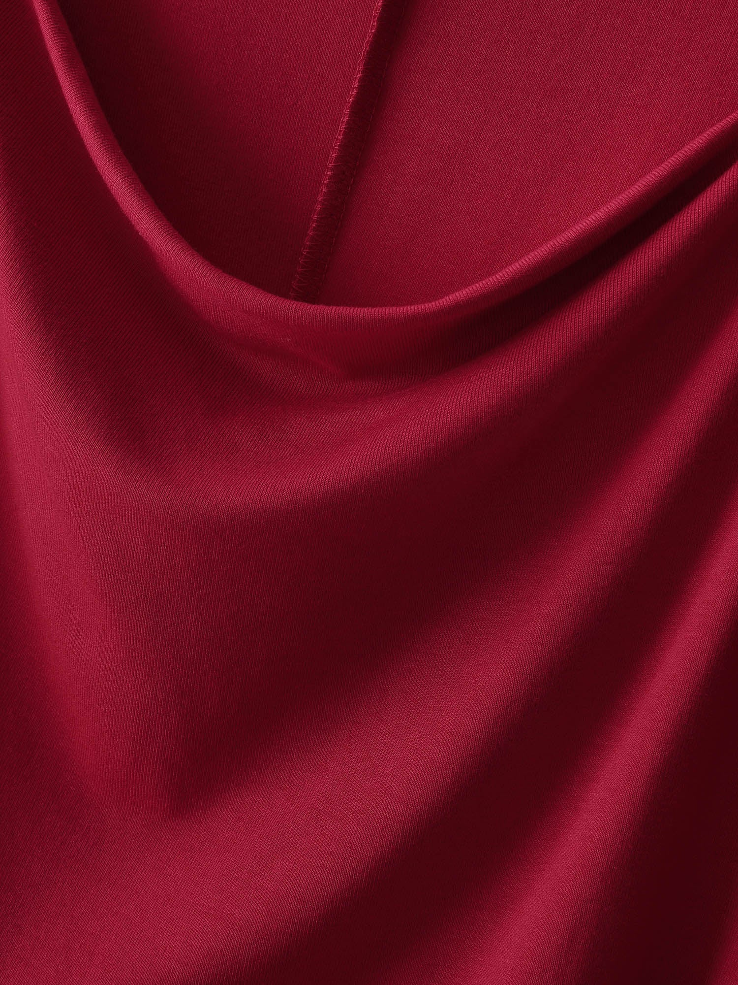 Ribbed Cowl Neckline Plain Tank Top - Image 6