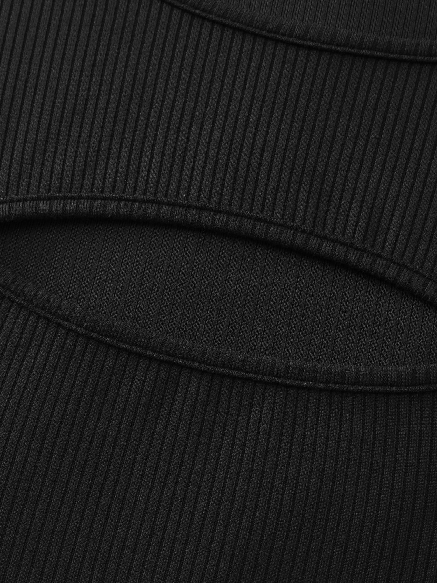 Ribbed Cut-Out Neckline Midi Dress - Image 5