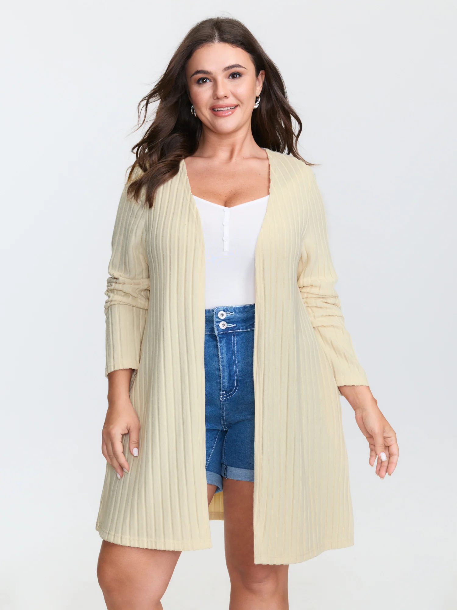 Ribbed Open-Front Cover-Up