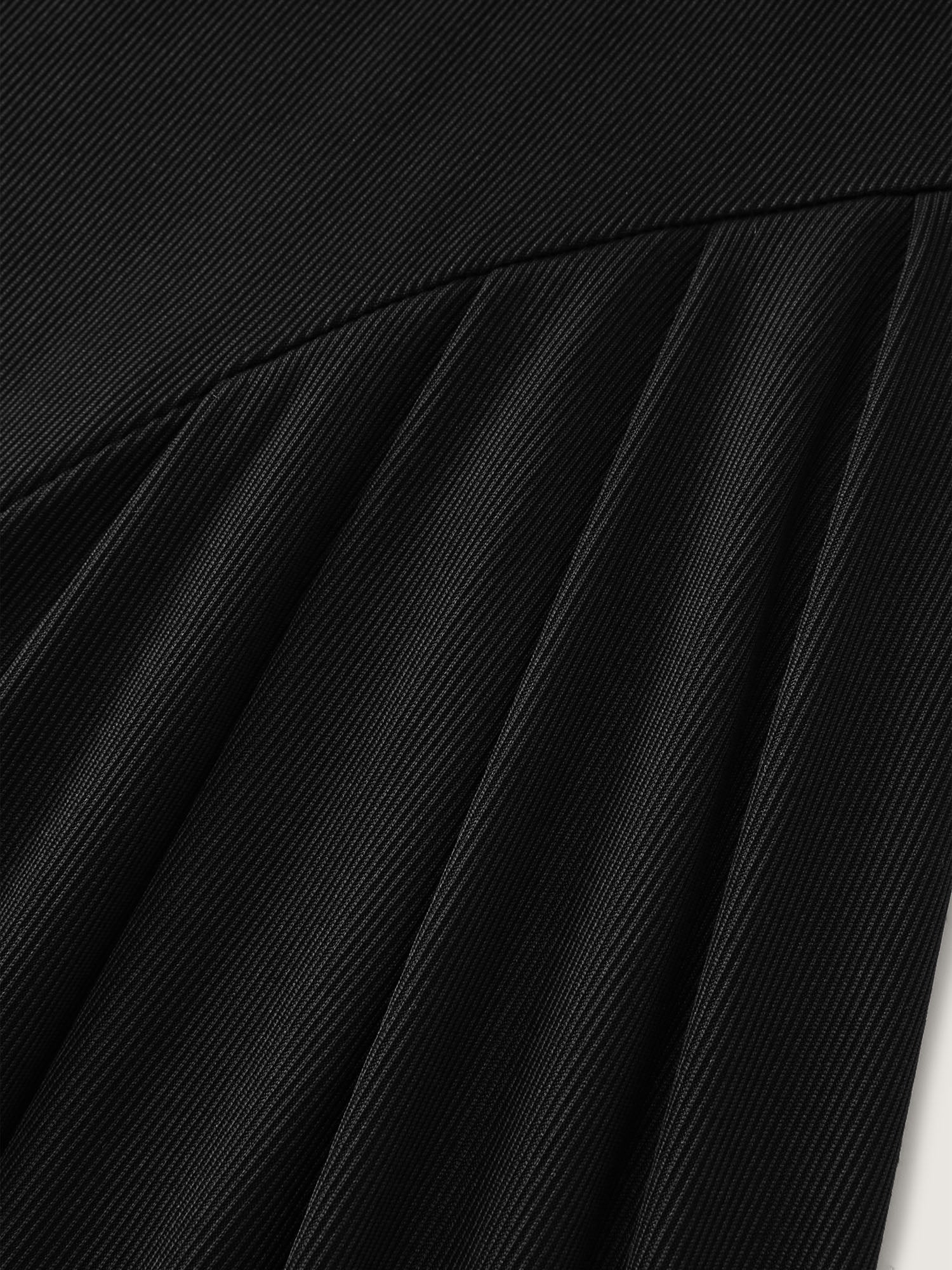 Ribbed Pleated Neck Cut-Out Knit Dress - Image 5