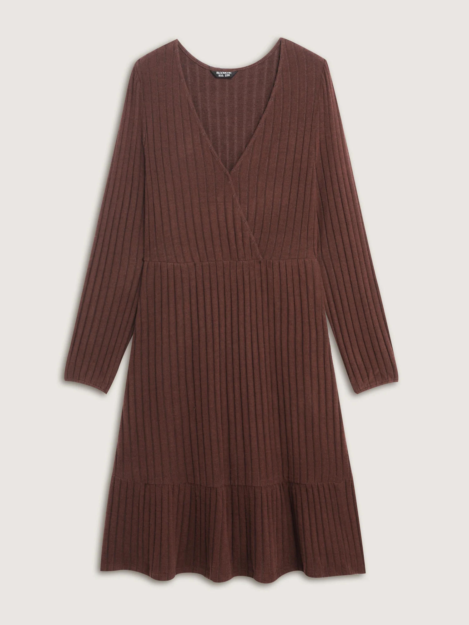 Ribbed Stretchy Cinched-Waist Knit Midi Dress - Image 8