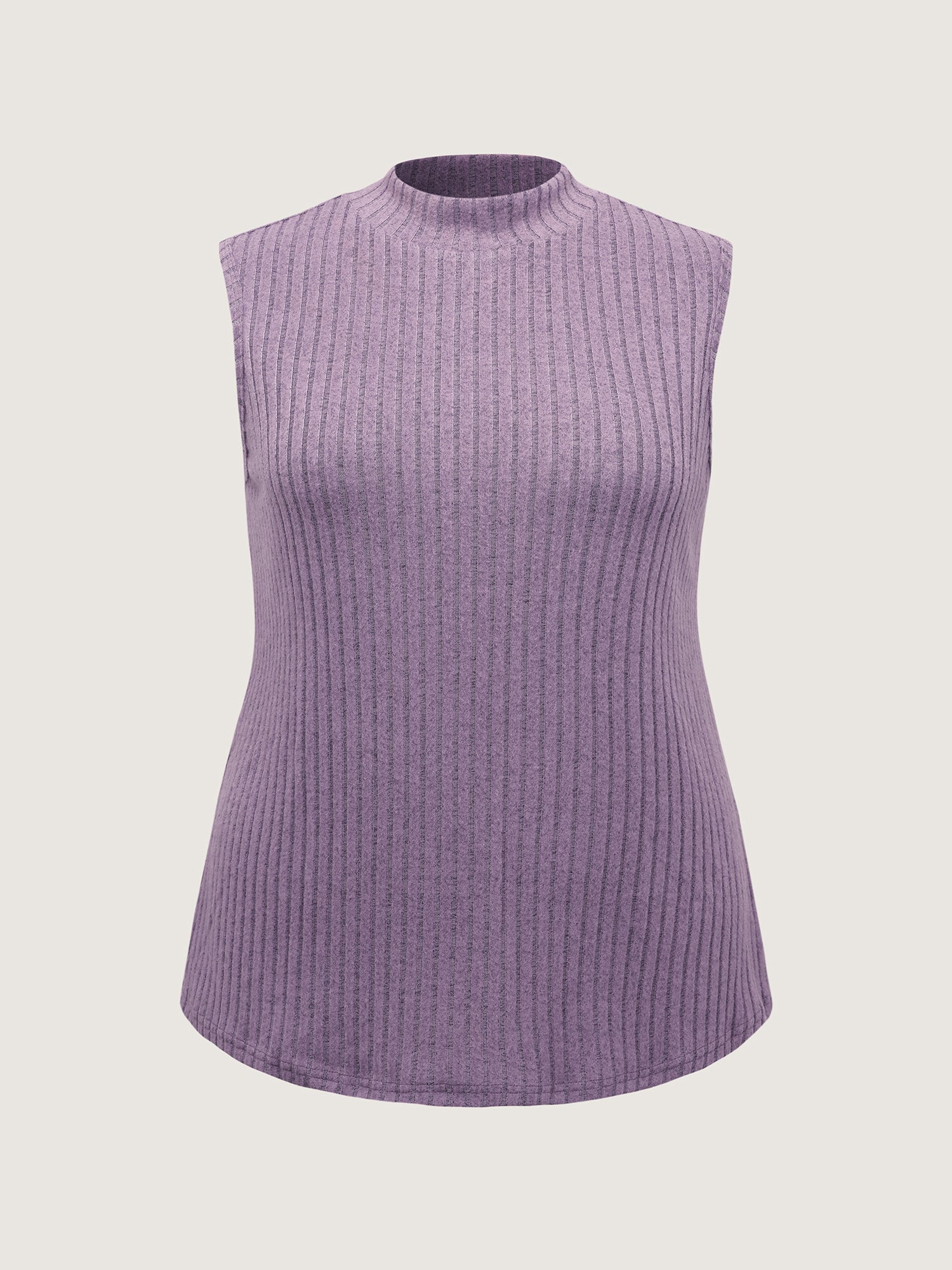 Ribbed Stretchy Mockneck Tank Top - Image 8