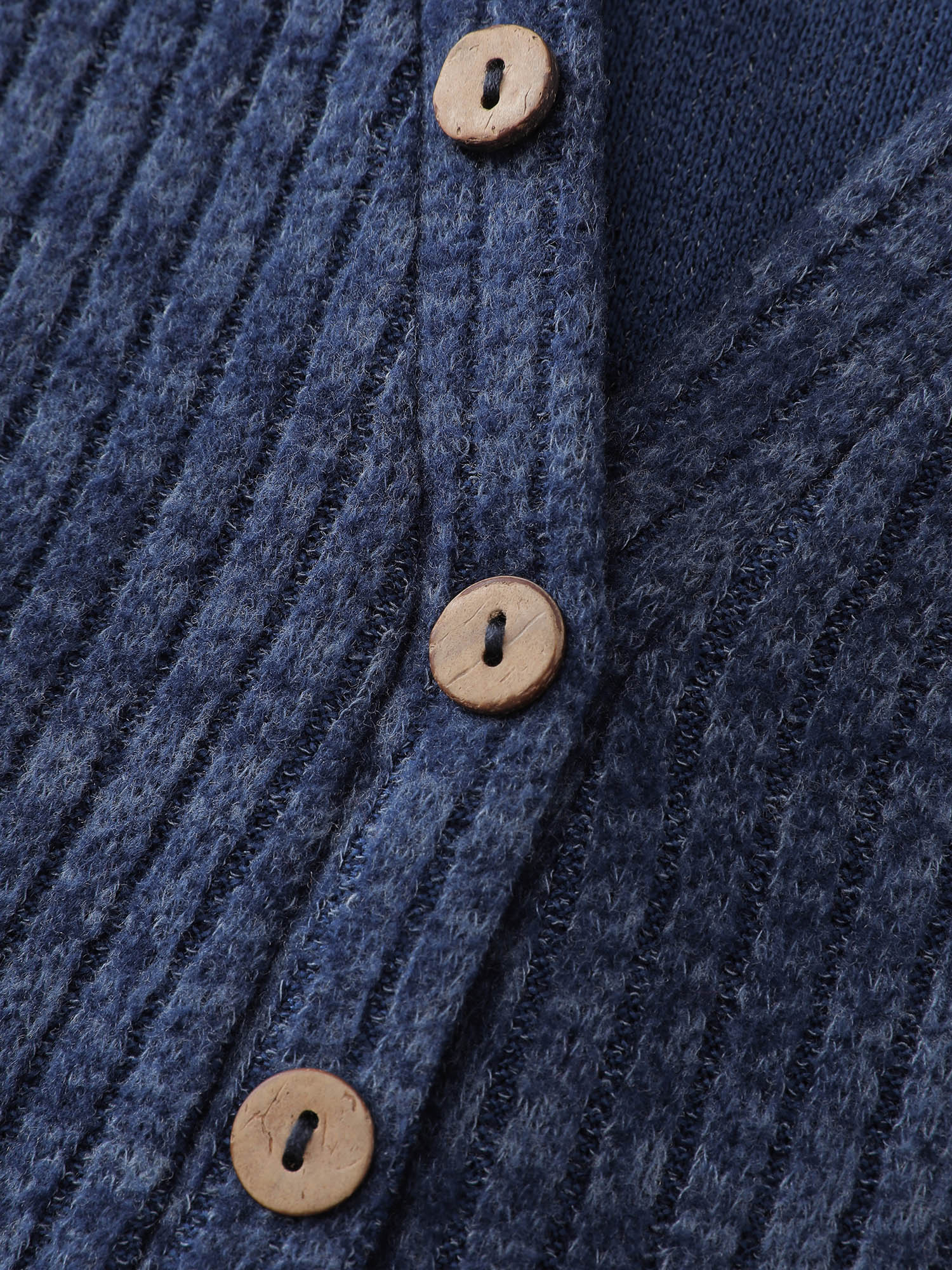 Ribbed Stripe Button Placket T-Shirt - Image 5