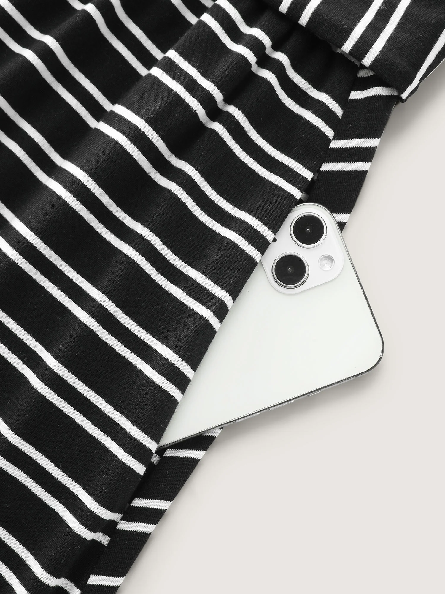 Ribbed Striped Pockets Belted Midi Dress - Image 6