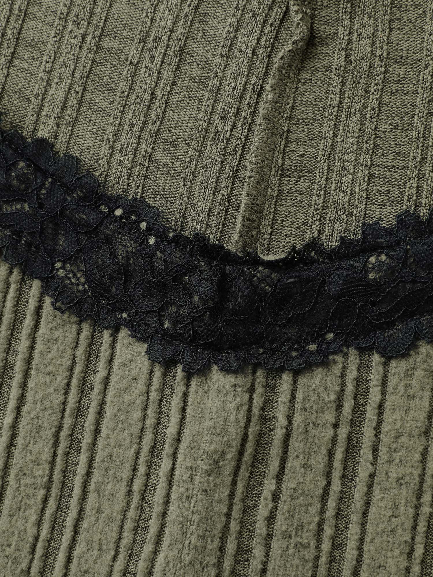 Ribbed Texture Lace Adjustable Pajama Jumpsuit - Image 6