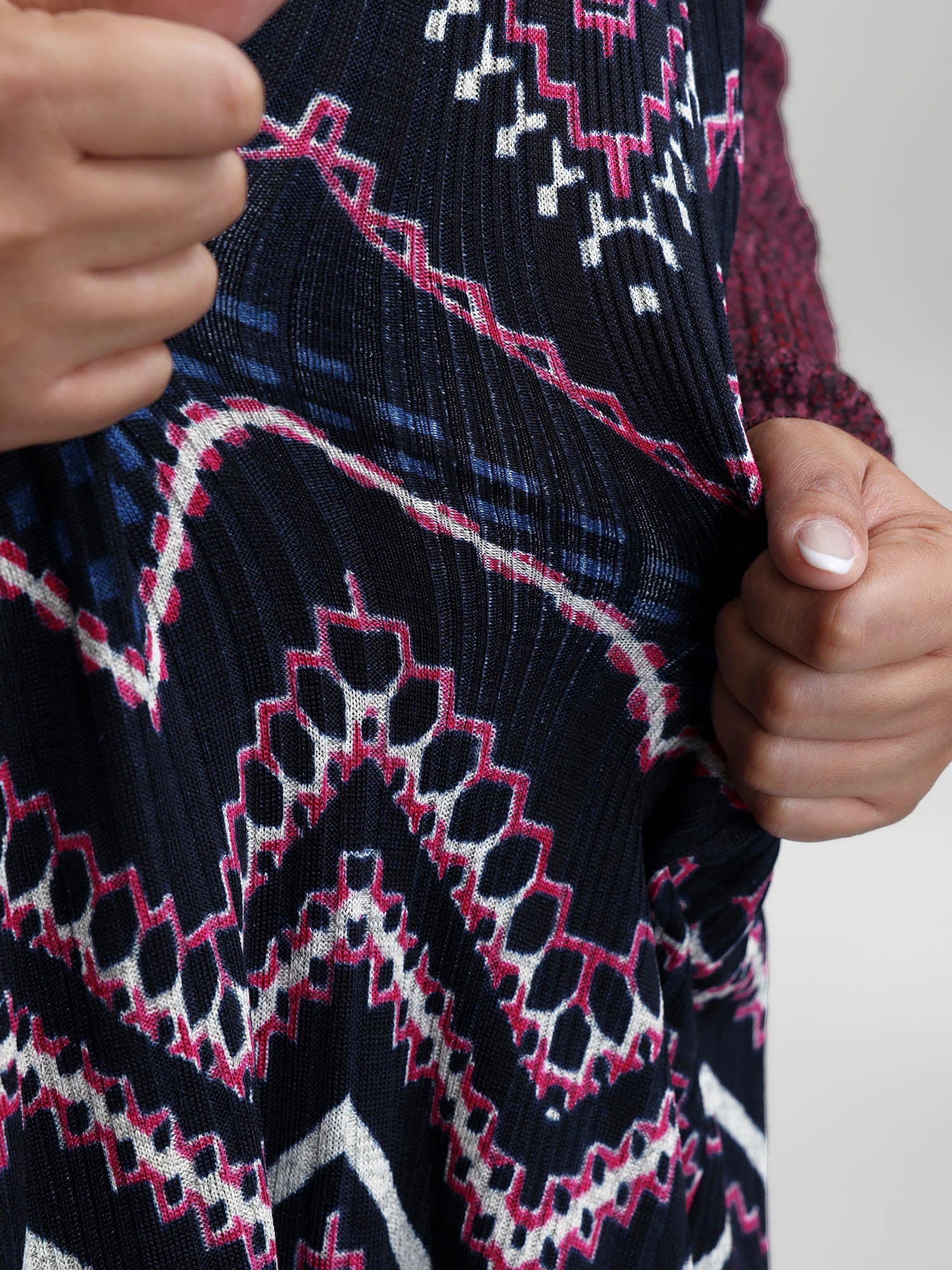 Ribbed Wavy Print Stretchy Lounge Jumpsuit - Image 4