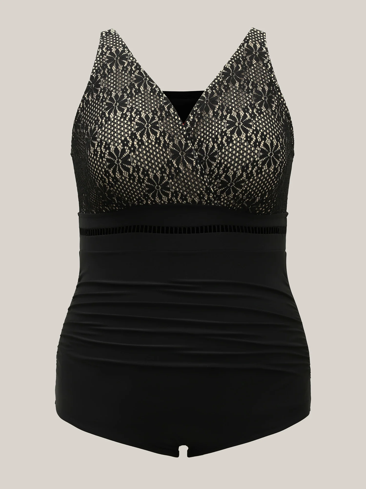 Ribbon Lace Trim One-Piece Swimsuit - Image 7