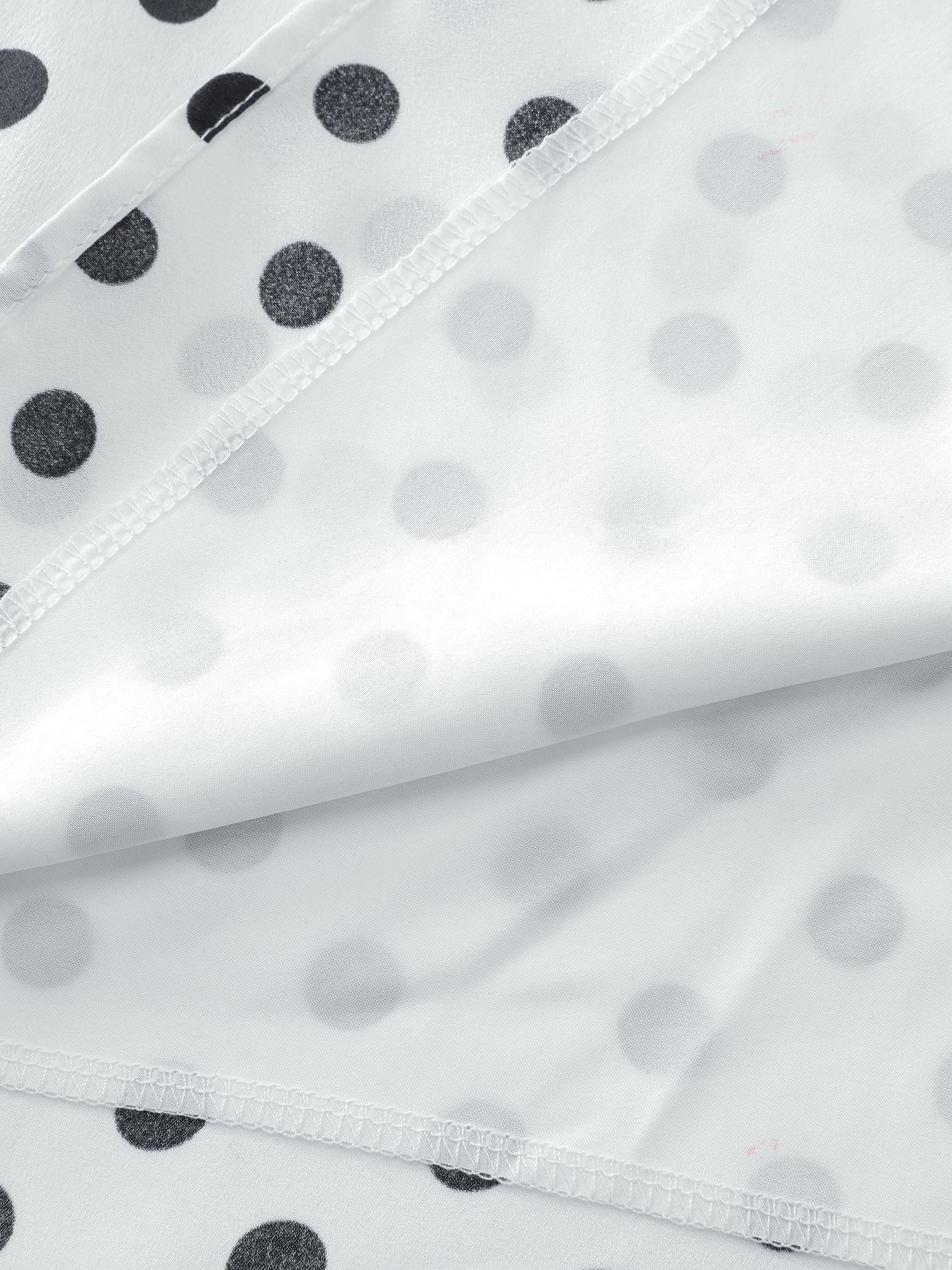Ribbon-Tie Neckline Polka Dots Blouse - Image 6