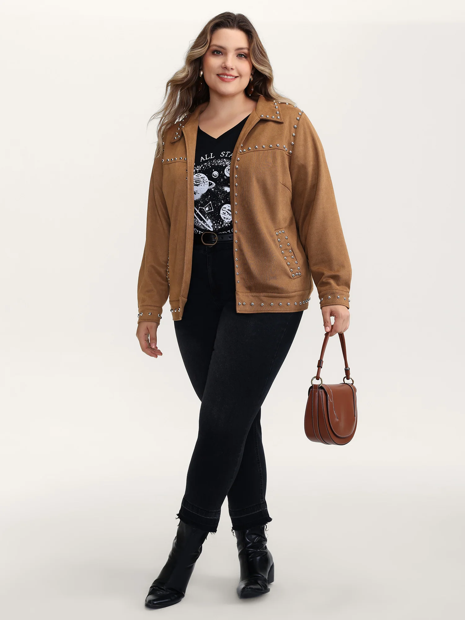 Rivet Open-Front Collar Jacket - Image 3