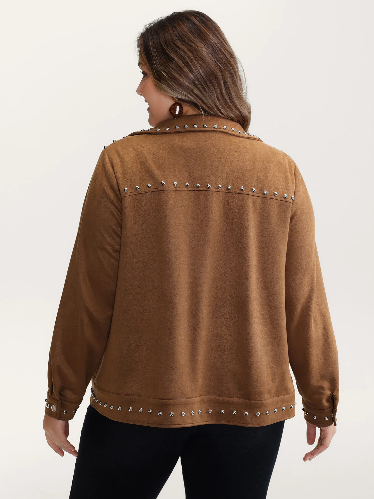 Rivet Open-Front Collar Jacket - Image 4