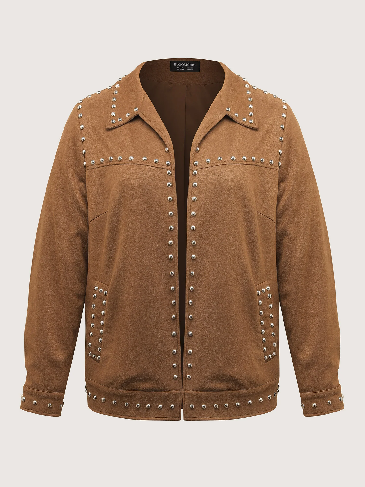 Rivet Open-Front Collar Jacket - Image 8