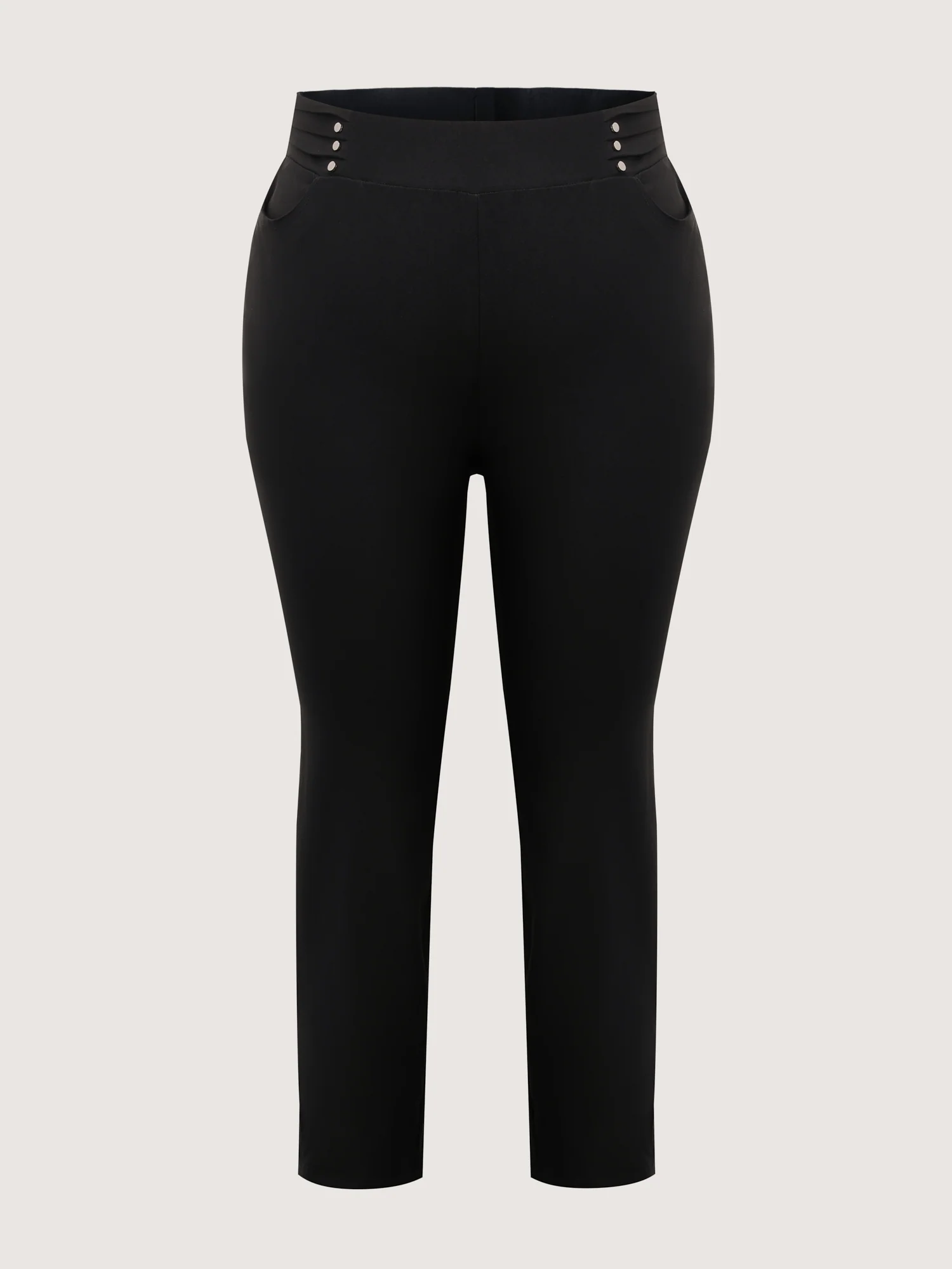 Rivets Wide Waistband Stretchy Pants - Image 7