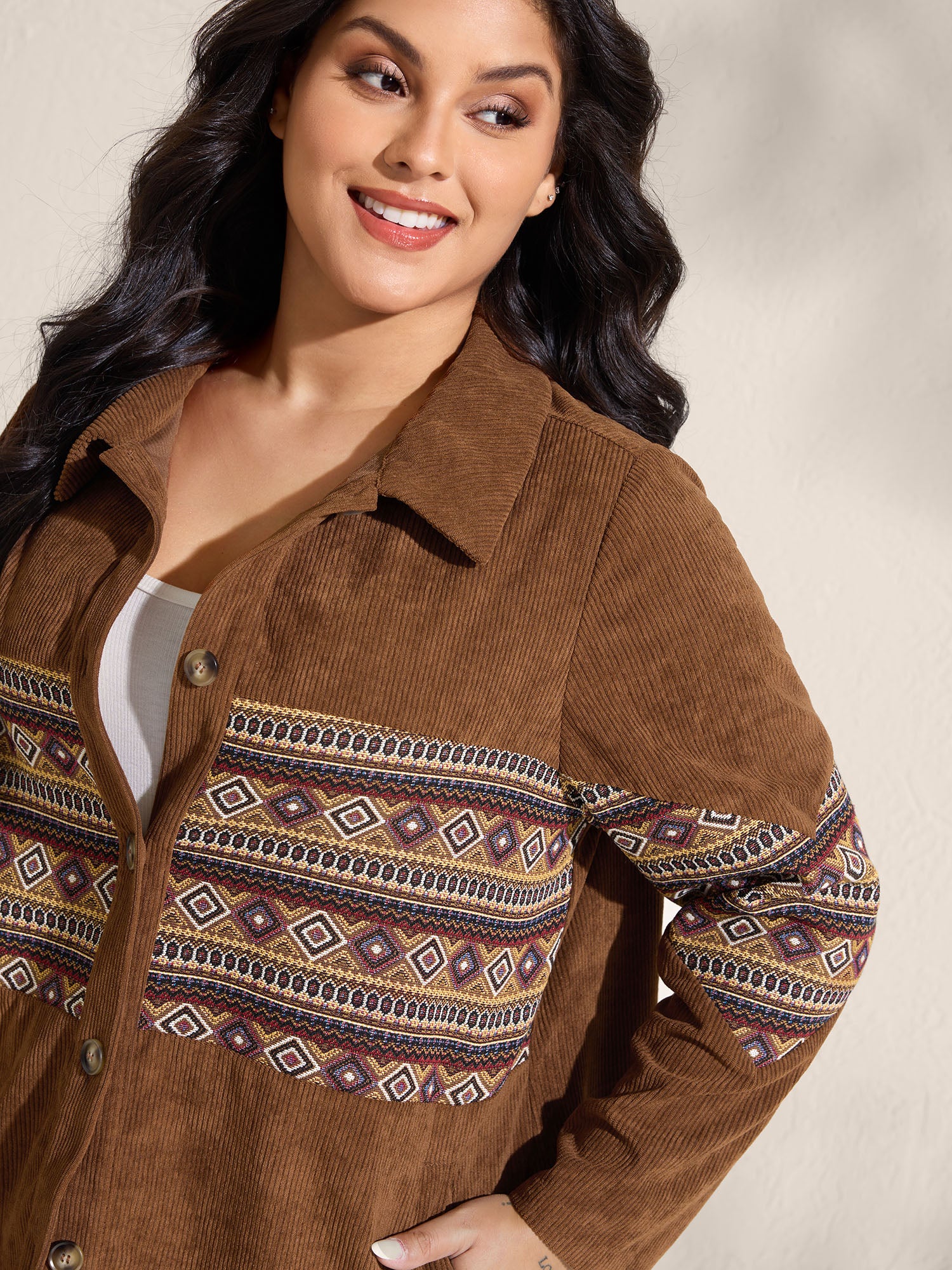 Rodeo Boho Print Button Front Jacket - Image 2