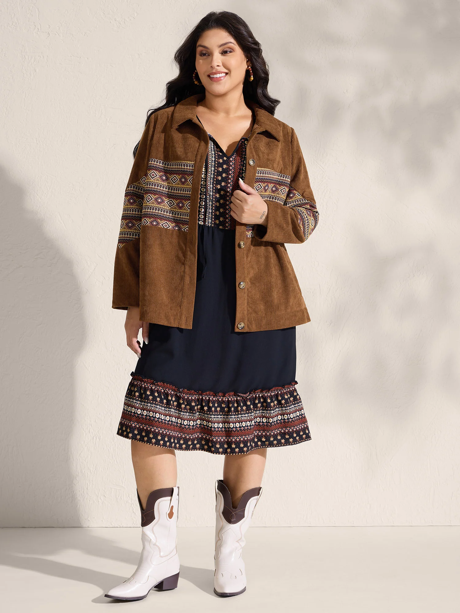 Rodeo Boho Print Button Front Jacket - Image 3