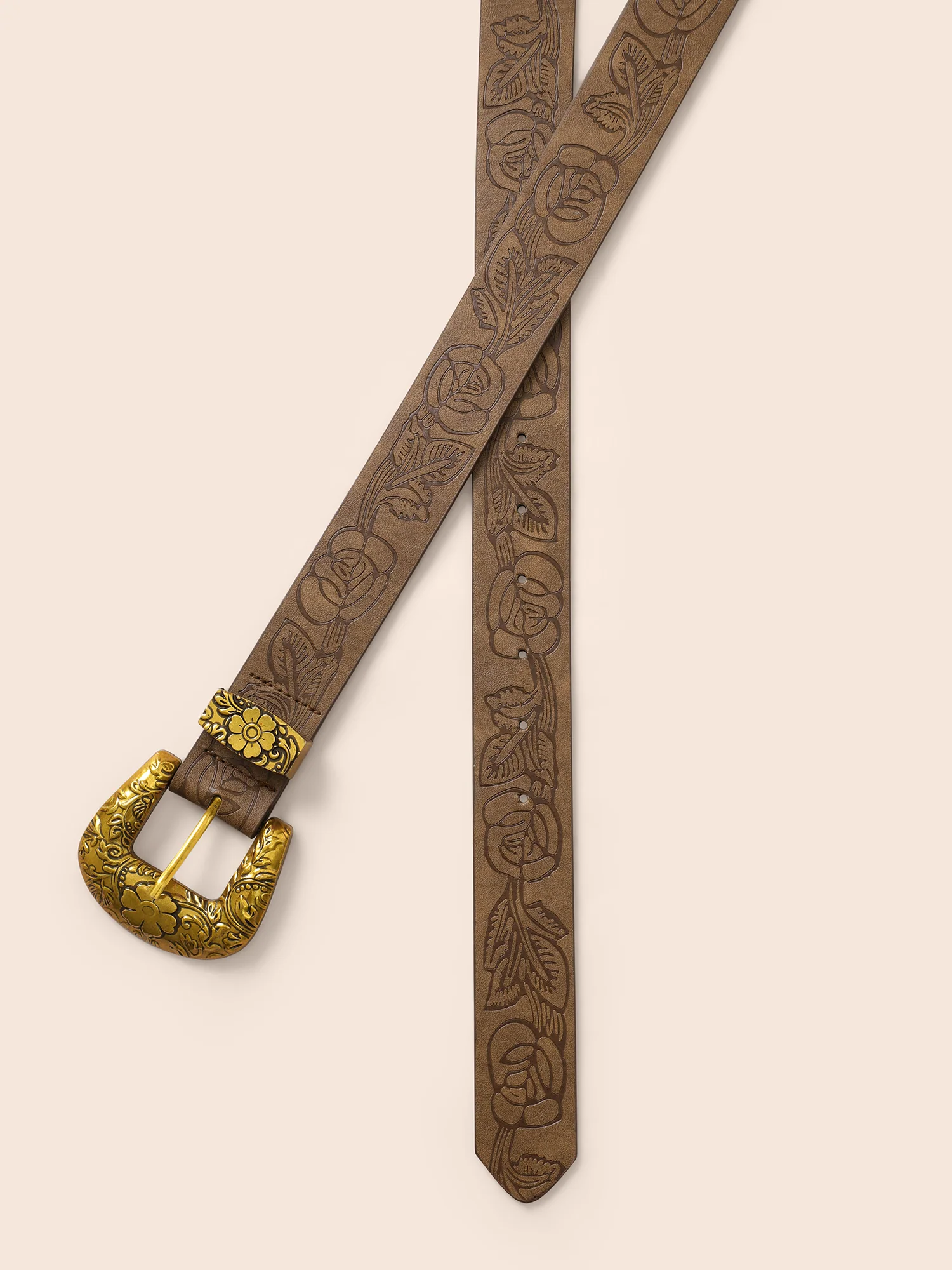 Rodeo Charm Floral Metal Buckle Belt - Image 4