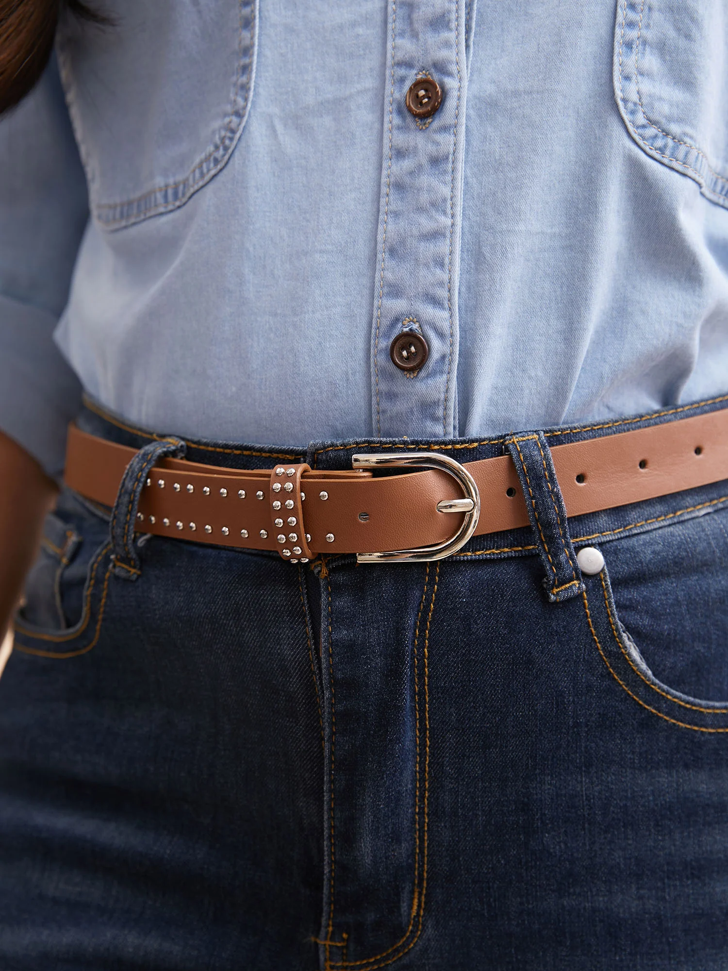 Rodeo Studs Leather Belt - Image 3