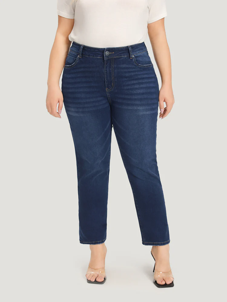 Roll Hem High Rise Pocket Very Stretchy Jeans