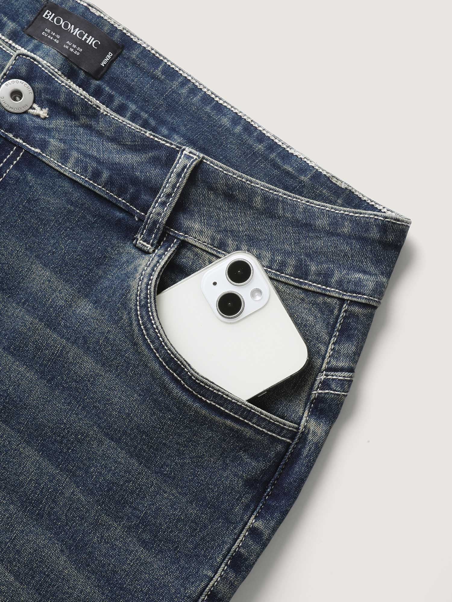 Rolled Cuff Straight-Leg Jeans - Image 5