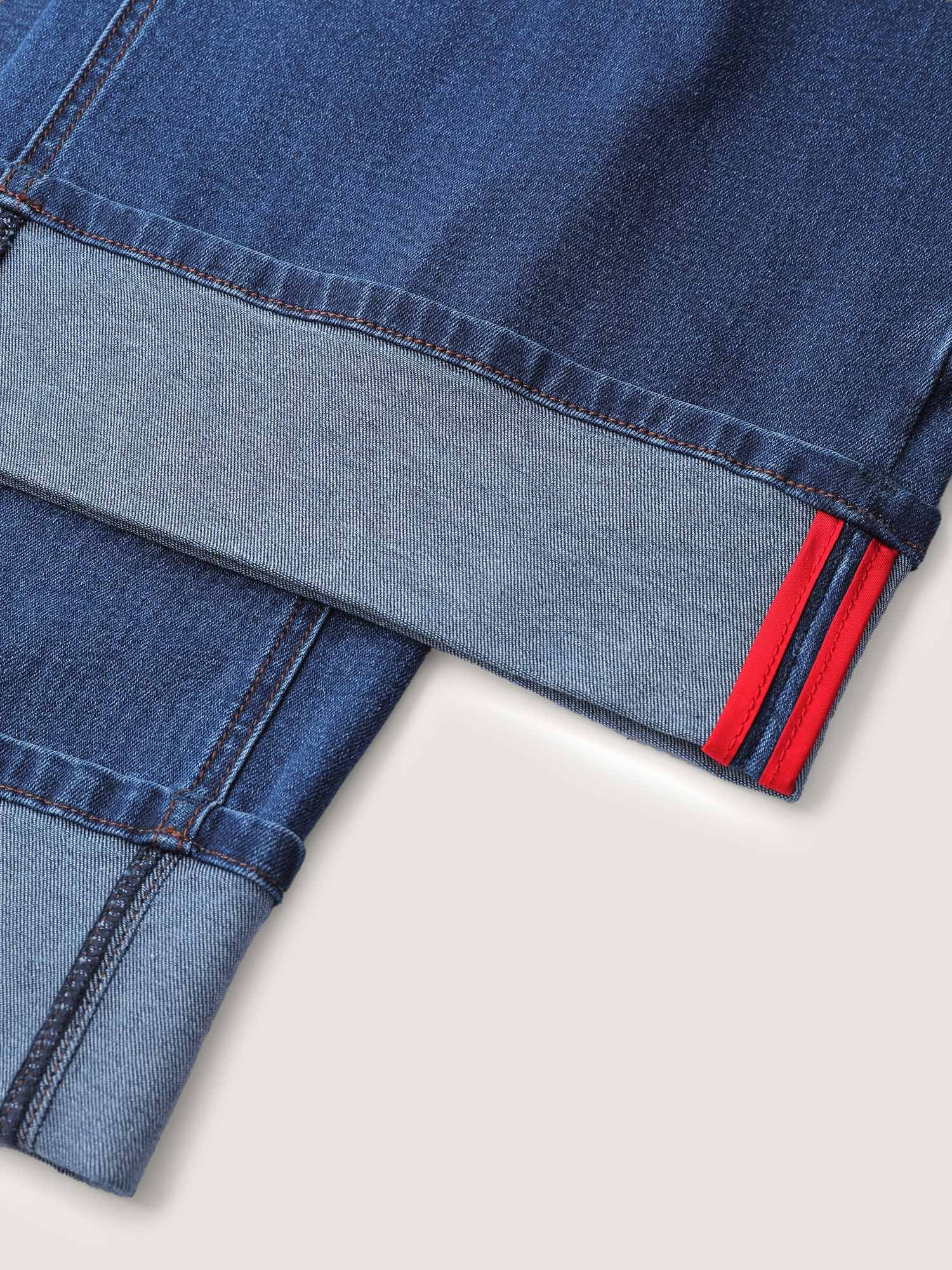 Classic Folded Hem Wide-Leg Cropped Jeans - Image 8