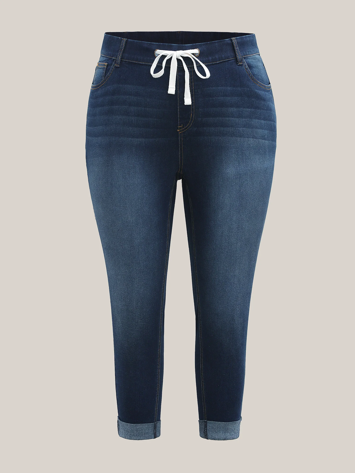 Pull-On High-Rise Drawstring Skinny-Fit Jeans - Image 7