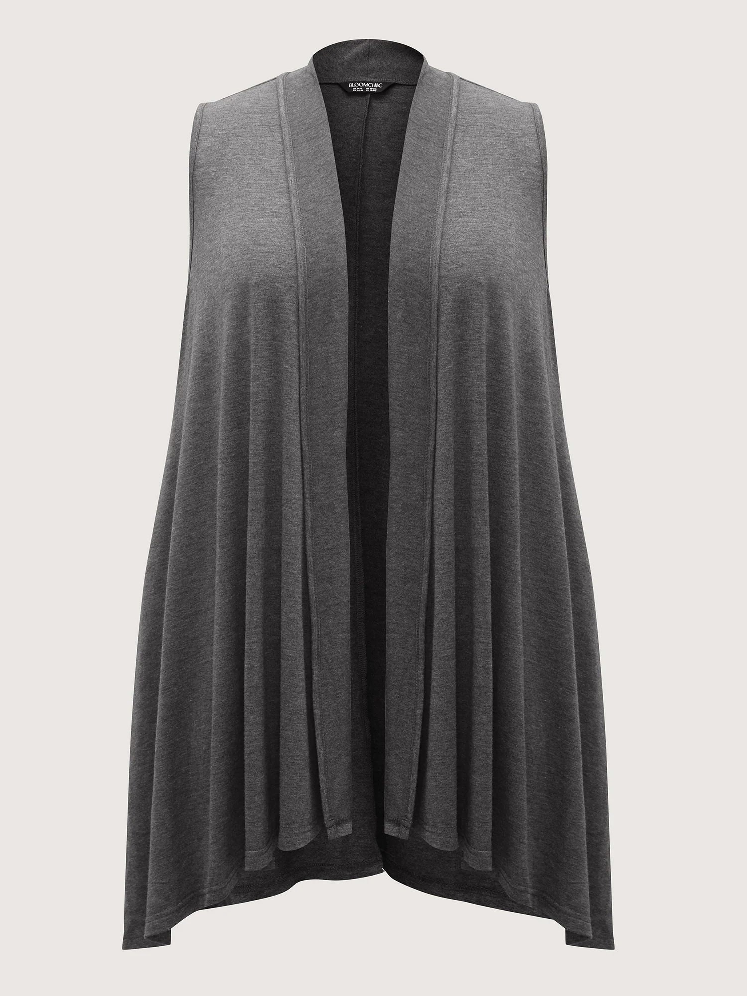Supersoft Rolled Hem Open-Front Knit Vest - Image 8