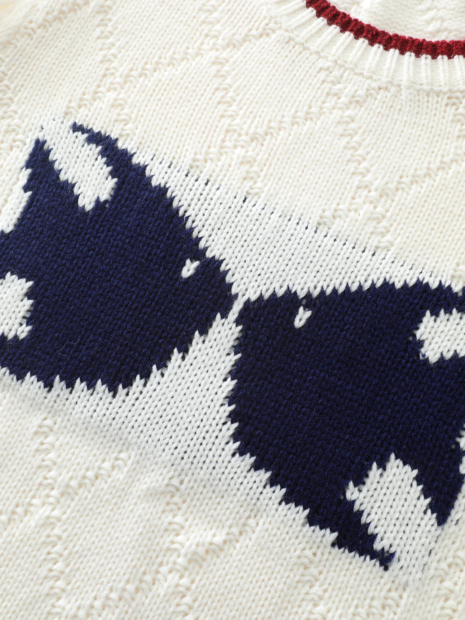 Romantic Fish Pattern Jacquard Textured Pullover - Image 6