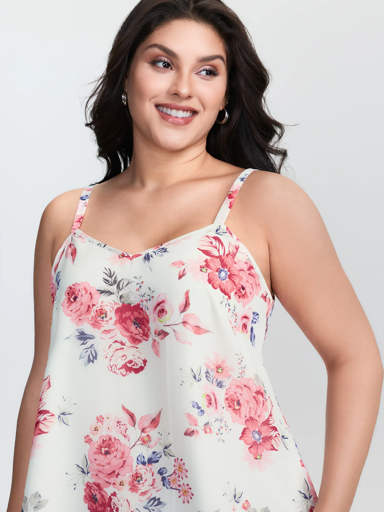Romantic Floral Print Cami Tank Top - Image 3