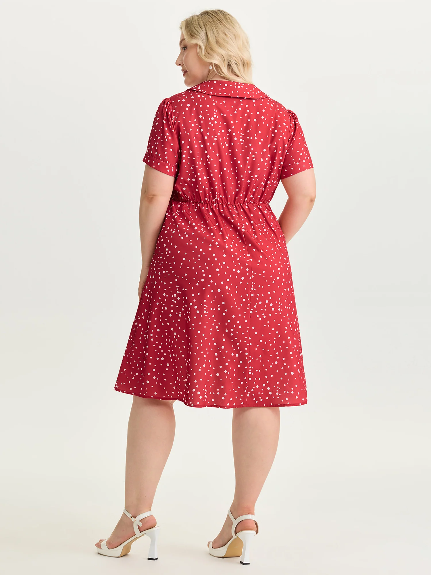 Romantic Floral Print Collar Midi Dress - Image 4