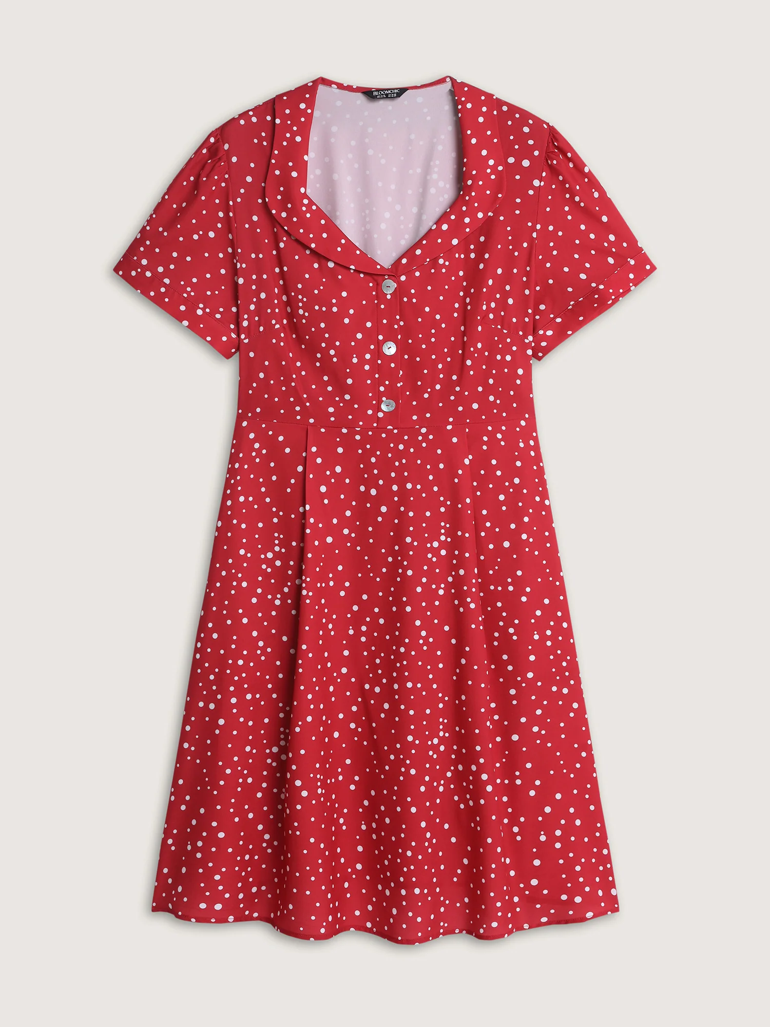 Romantic Floral Print Collar Midi Dress - Image 7