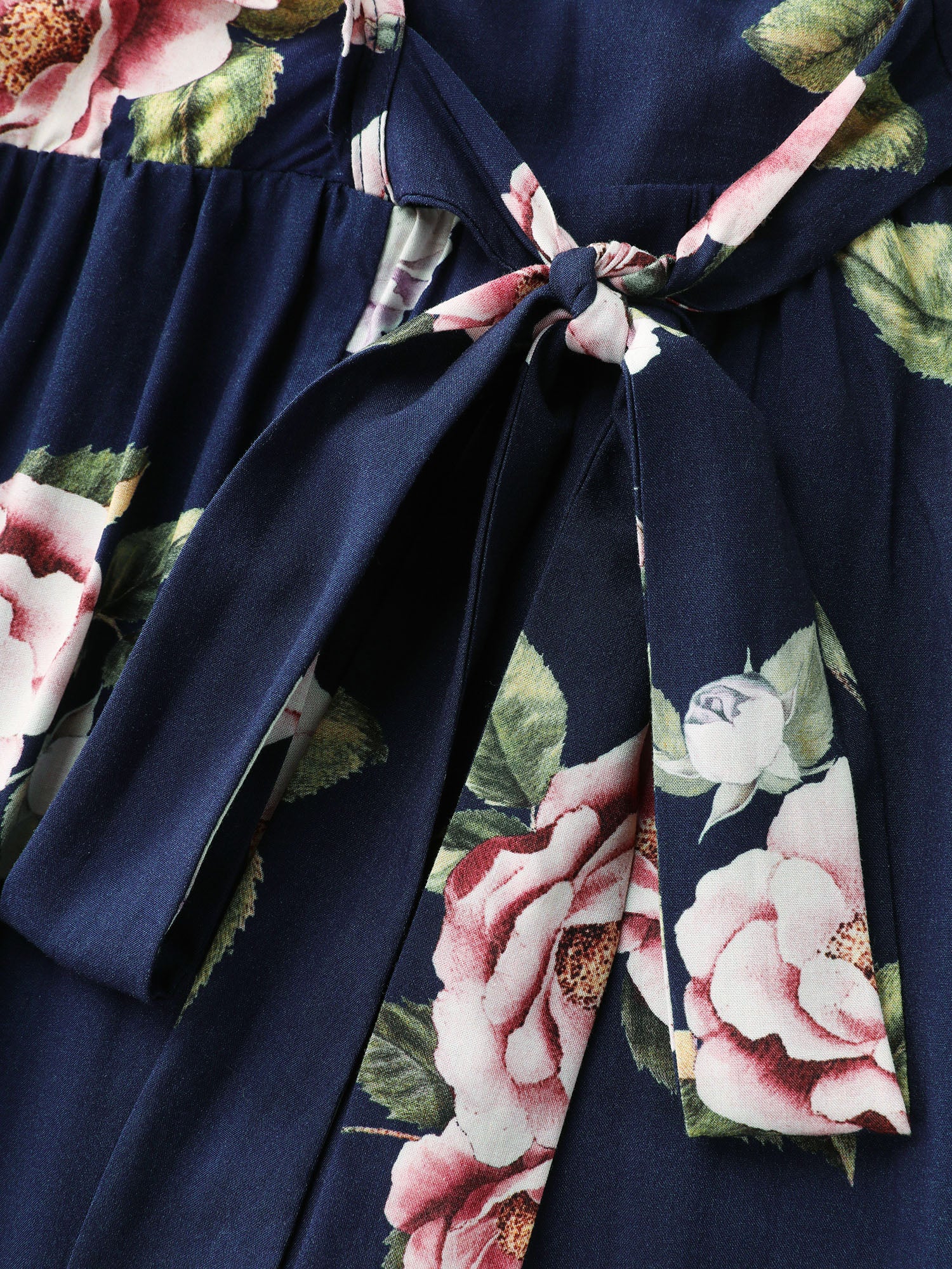 Romantic Floral Print High Slit Maxi Dress - Image 5