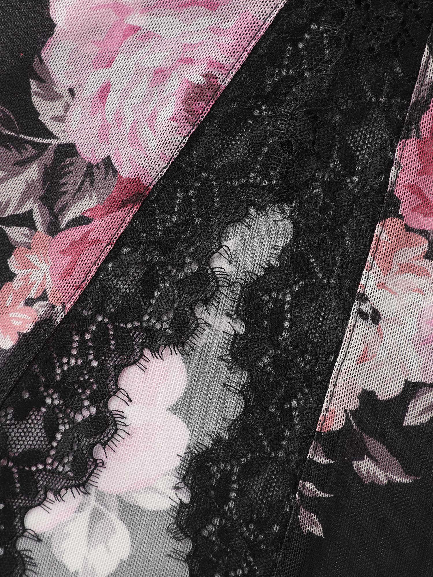 Floral Romance Print Sheer Slit Nightgown - Image 6