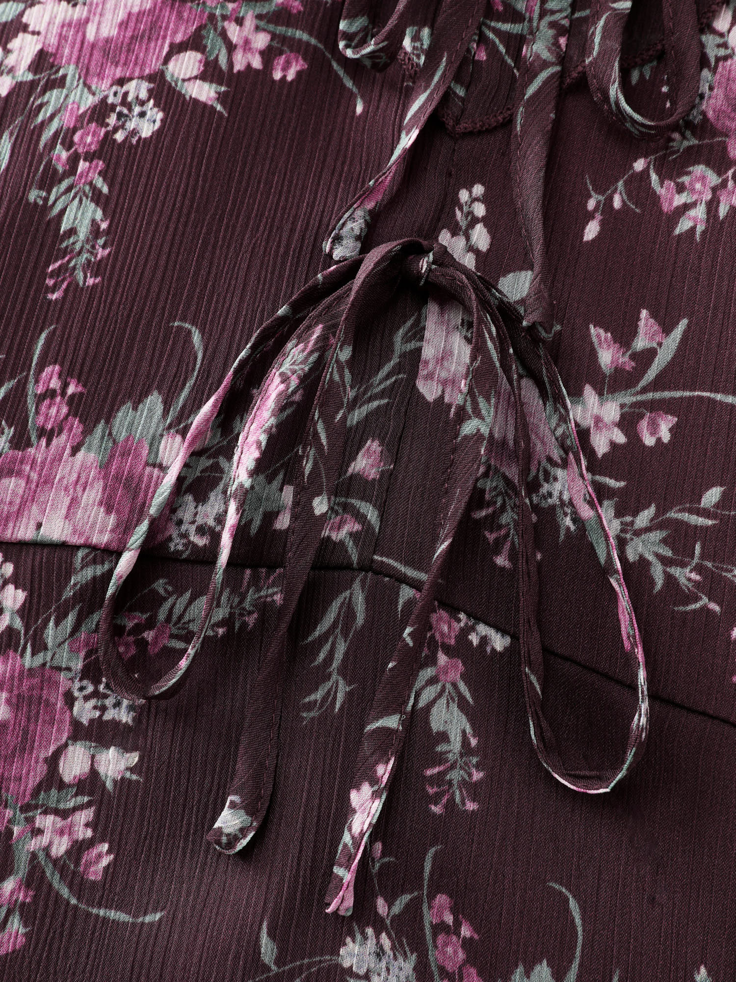 Romantic Floral Print Layered Ruffled Sleeve Blouse - Image 6