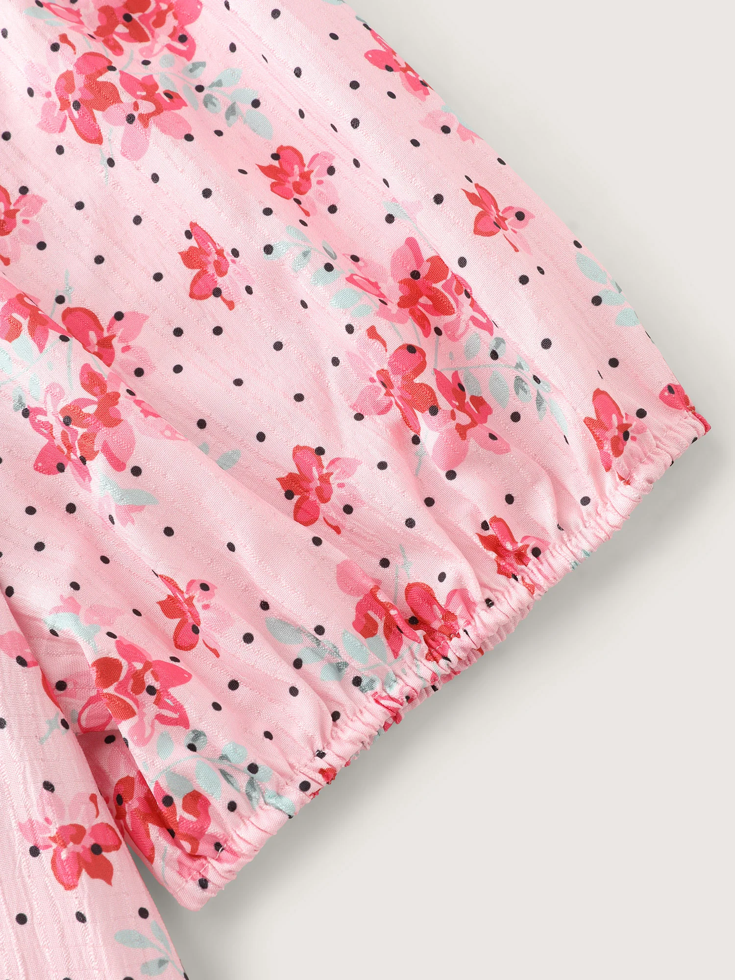 Romantic Floral Print Ruched Blouse - Image 6