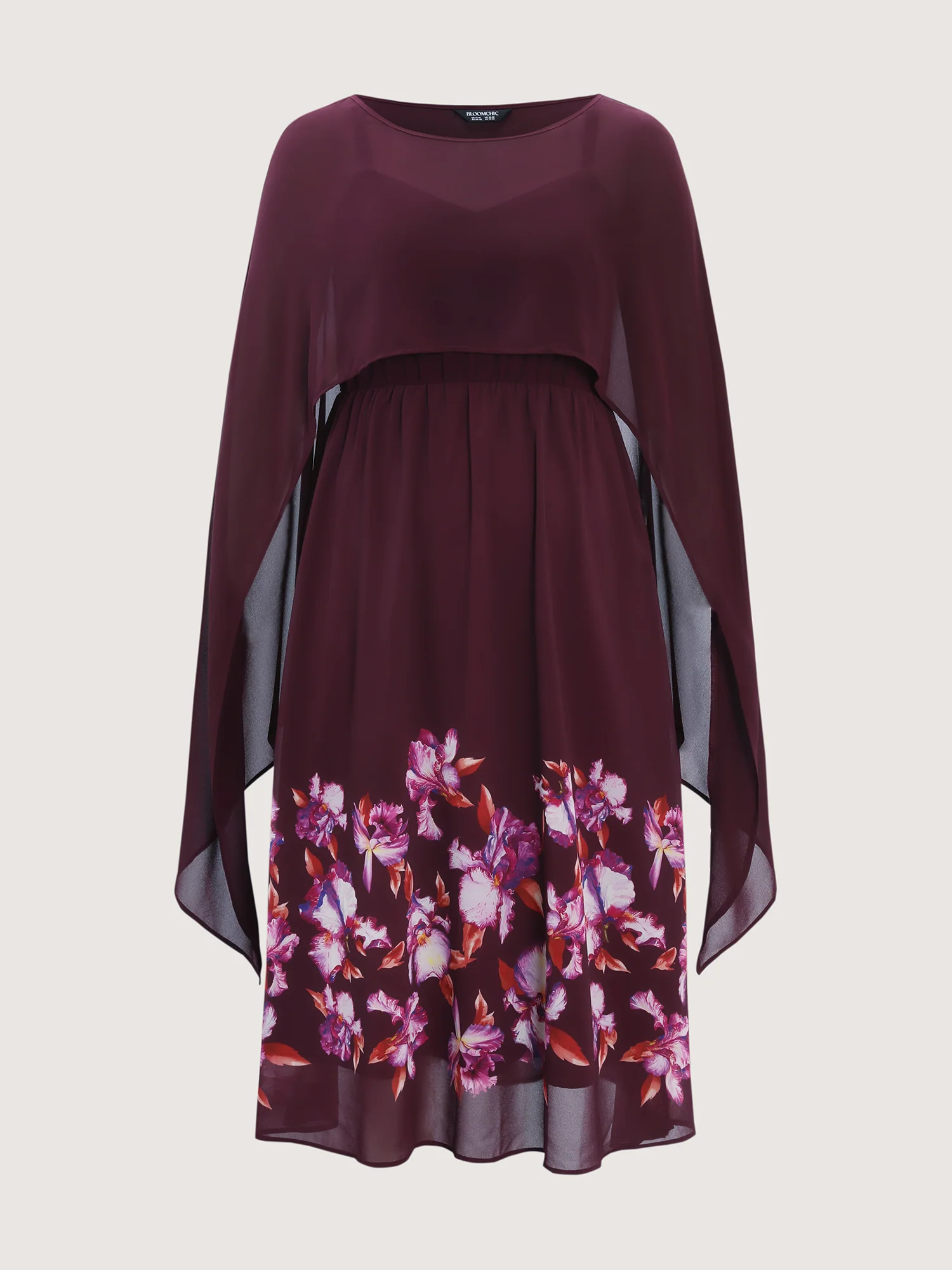 Romantic Floral Print Scarf-Detail Maxi Dress - Image 7