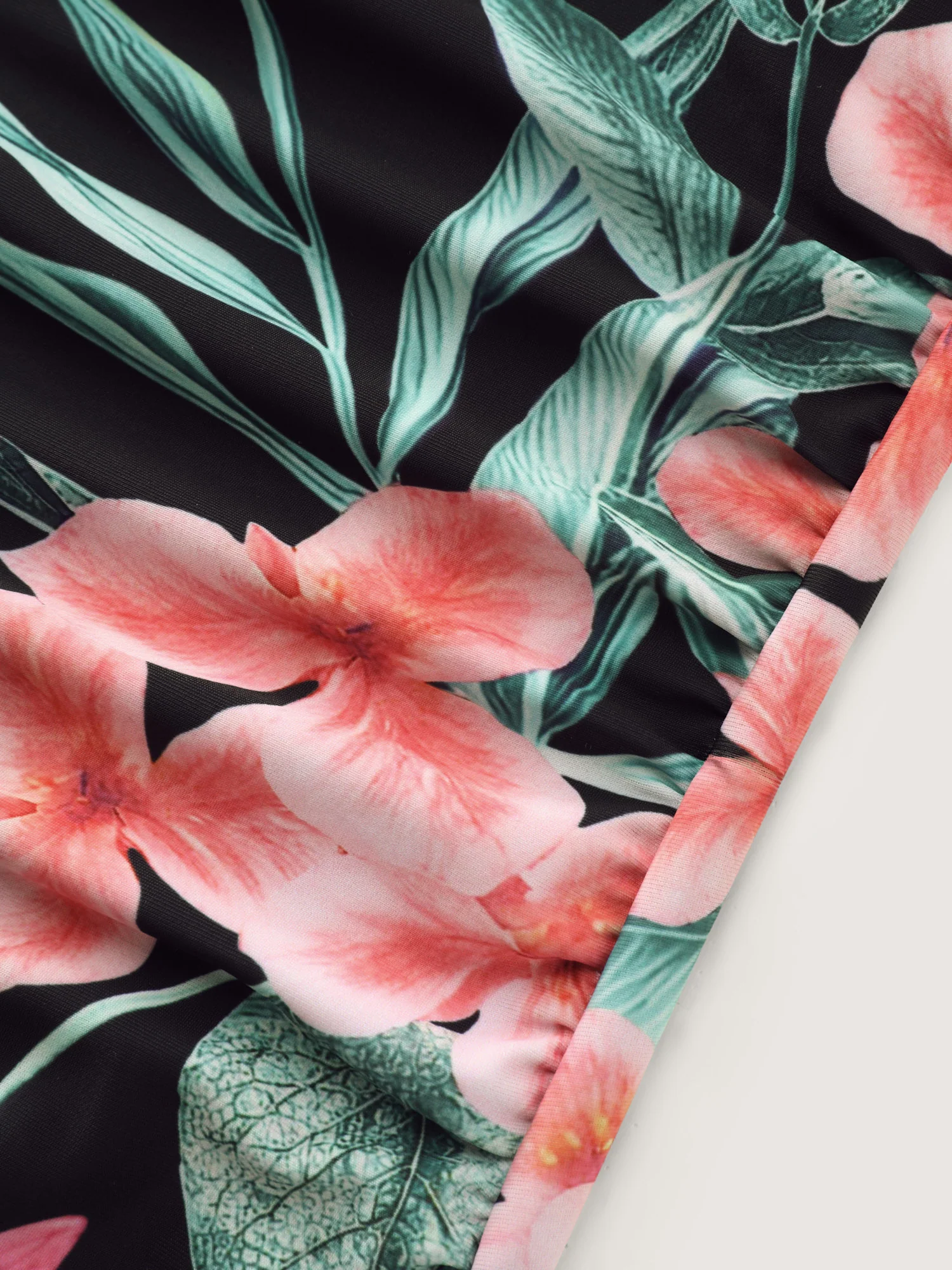 Romantic Floral Print Shirred One-Piece Swimsuit - Image 5