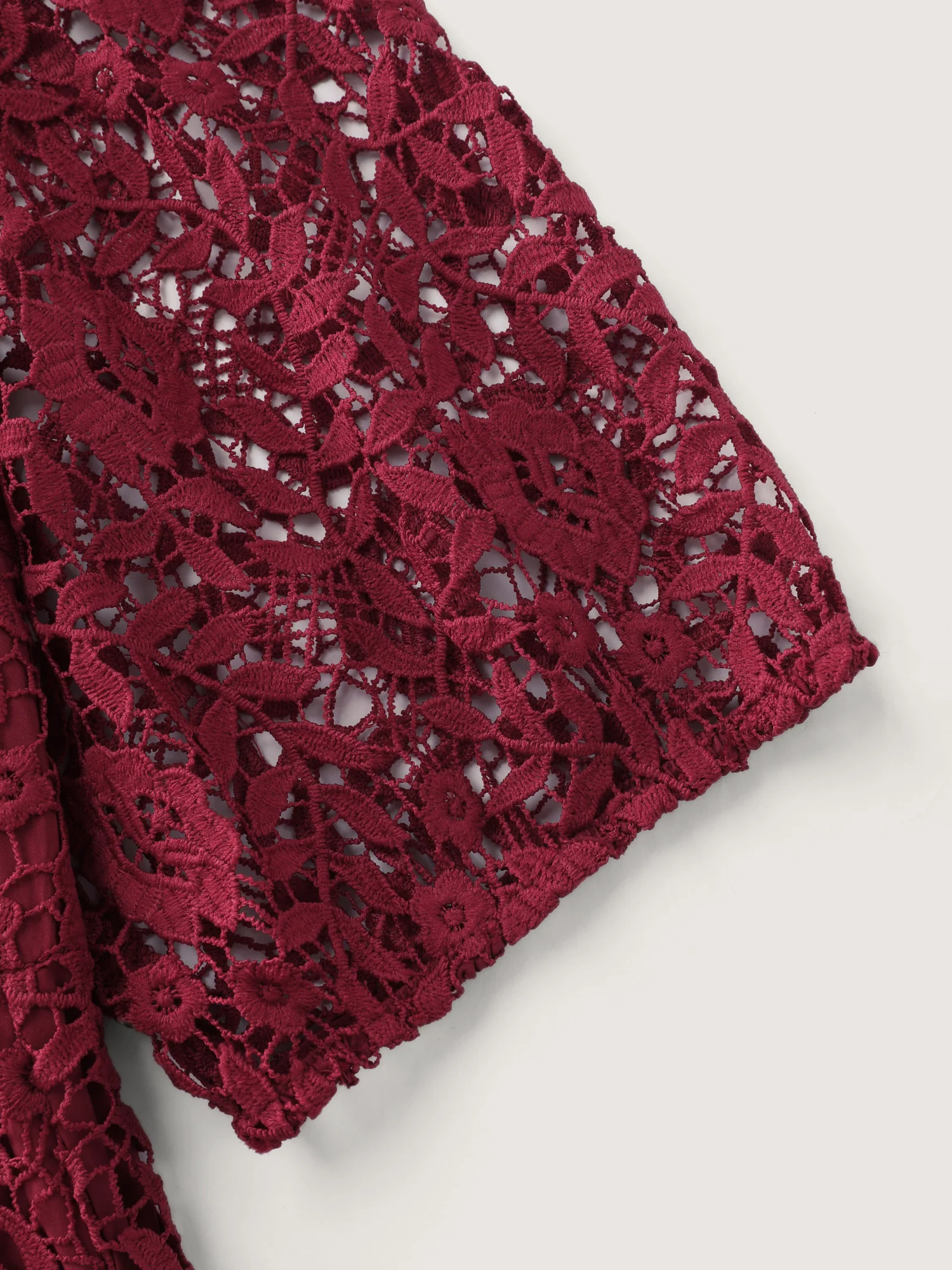 Romantic Lace Trim Puff Sleeve Midi Dress - Image 7
