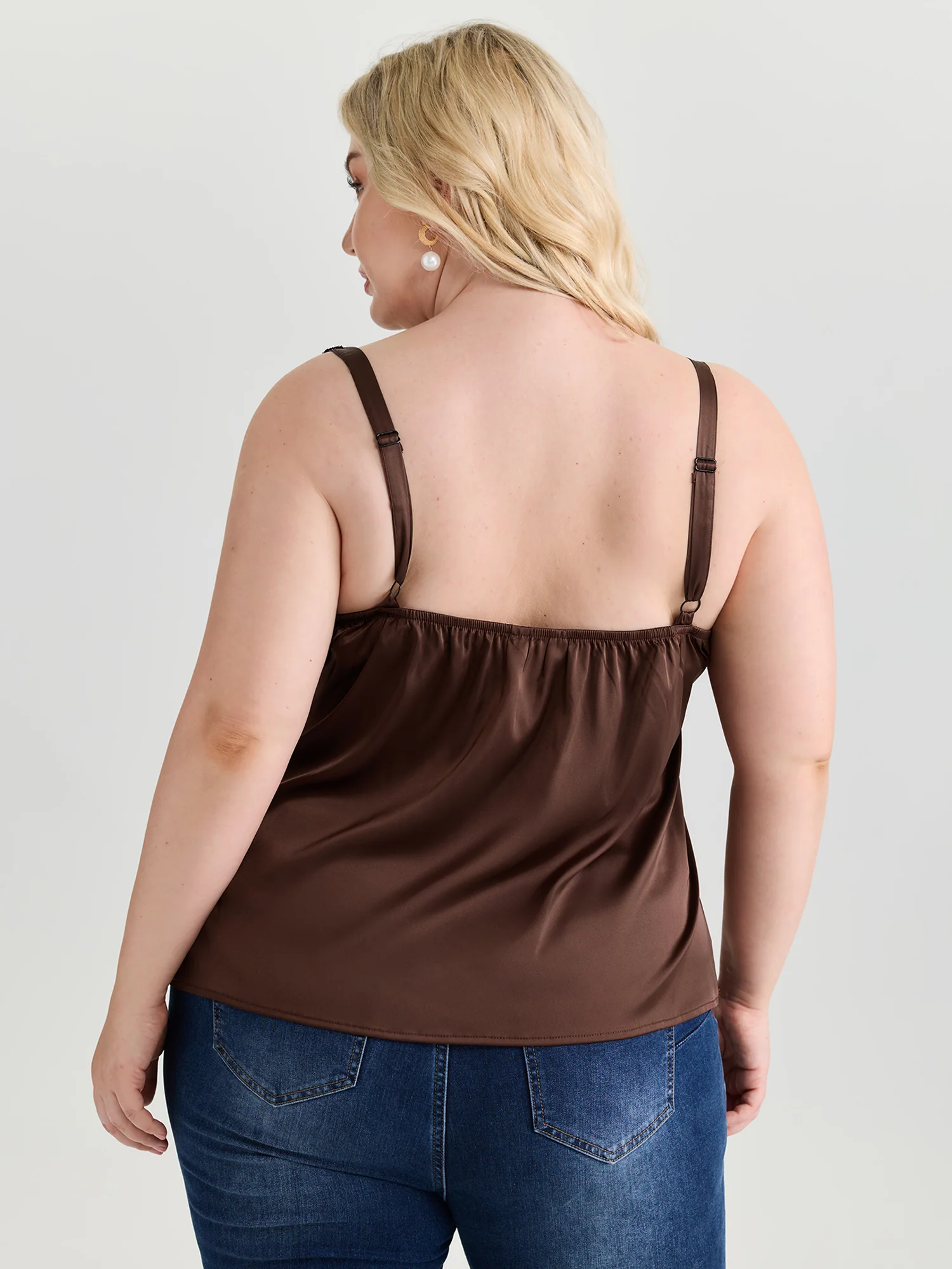 Romantic Lace Trim Tie Tank Top - Image 4