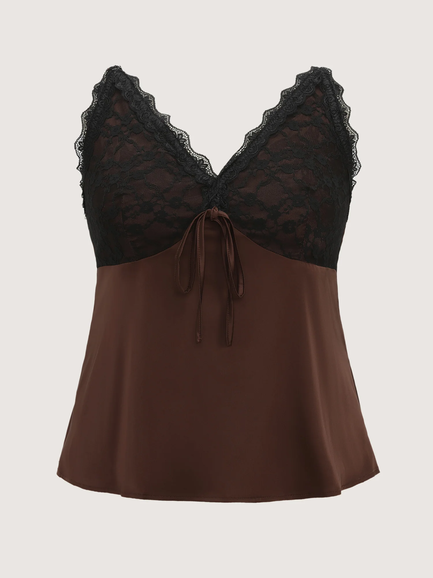 Romantic Lace Trim Tie Tank Top - Image 7