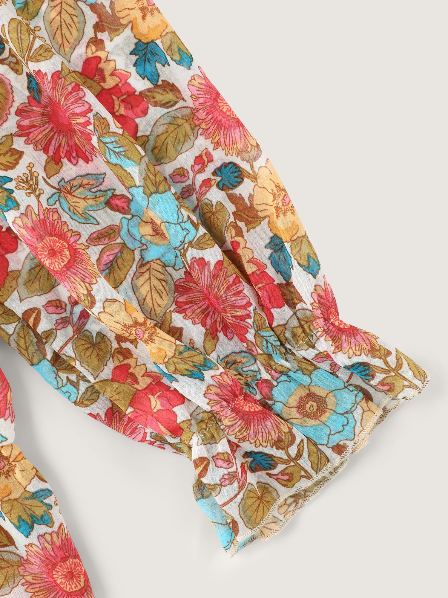 Romantic Off-Shoulder Floral Print Blouse - Image 5